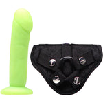 Vamp Silicone Dildo And Harness Kit By Tantus - Lime
