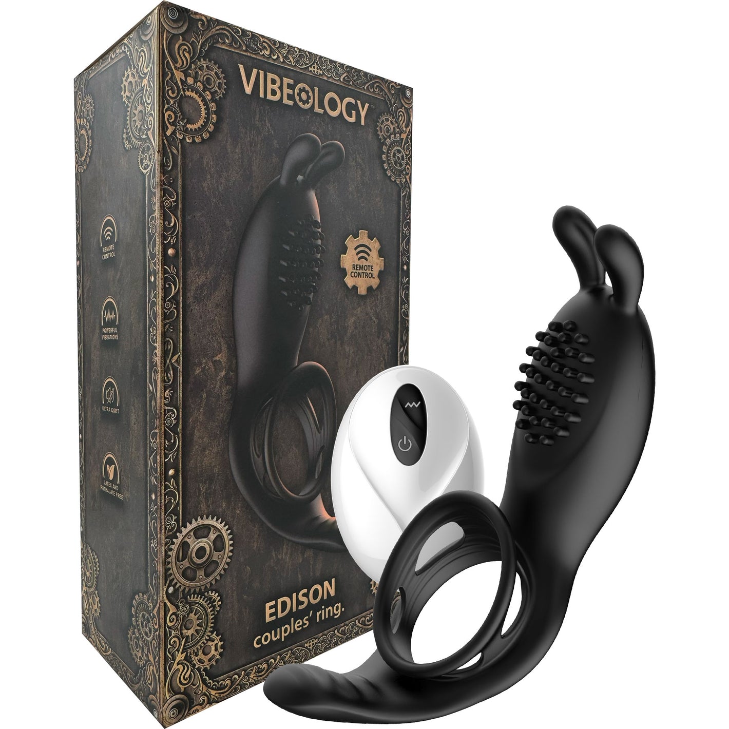 Edison Vibrating Rabbit Style Cock Ring By Vibeology
