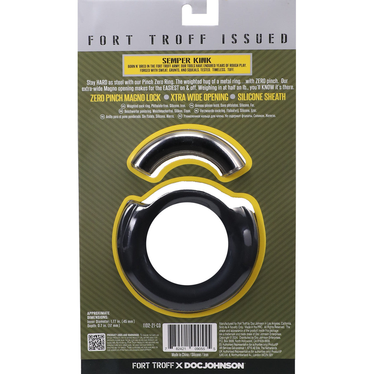 Fort Troff Pinch Zero Weighted Silicone Cock Ring - Black