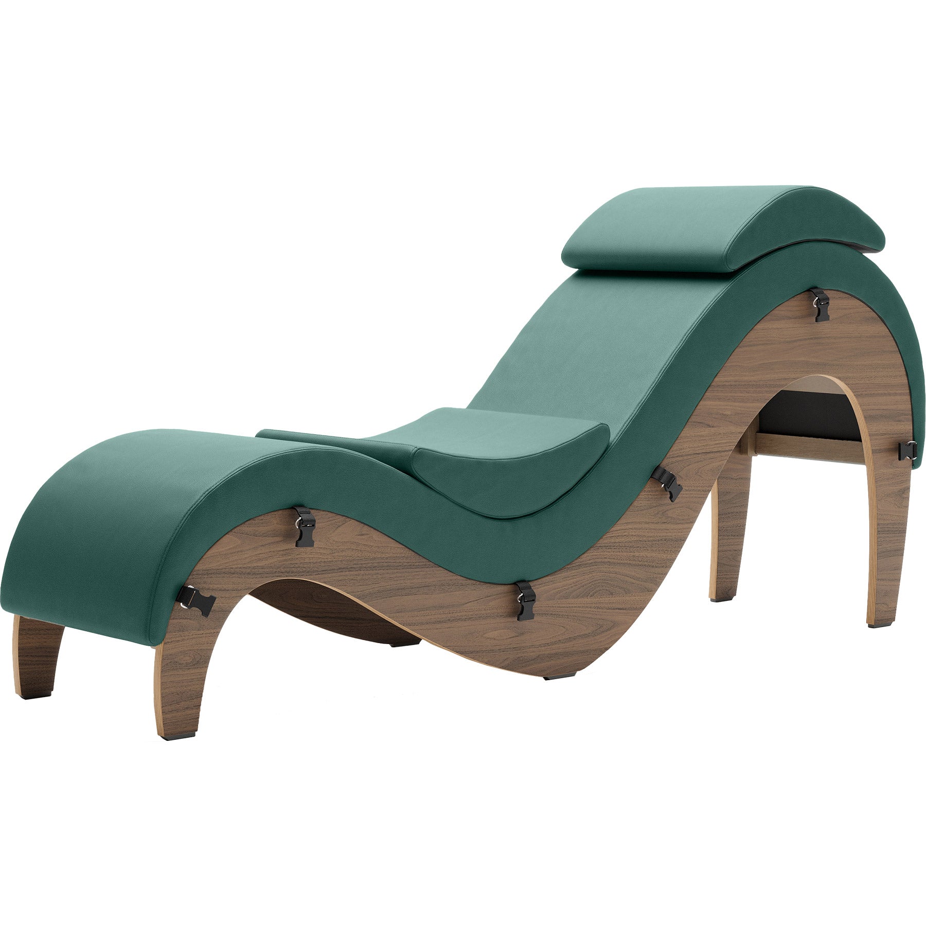 Liberator Supervio Luxury Chaise With Cuff Kit Restraints - Walnut & Seaweed