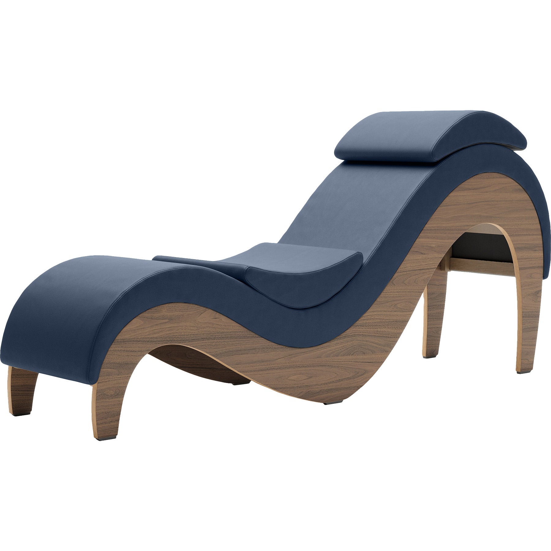 Liberator Supervio Luxury Chaise With Cuff Kit Restraints - Walnut & Evening Blue