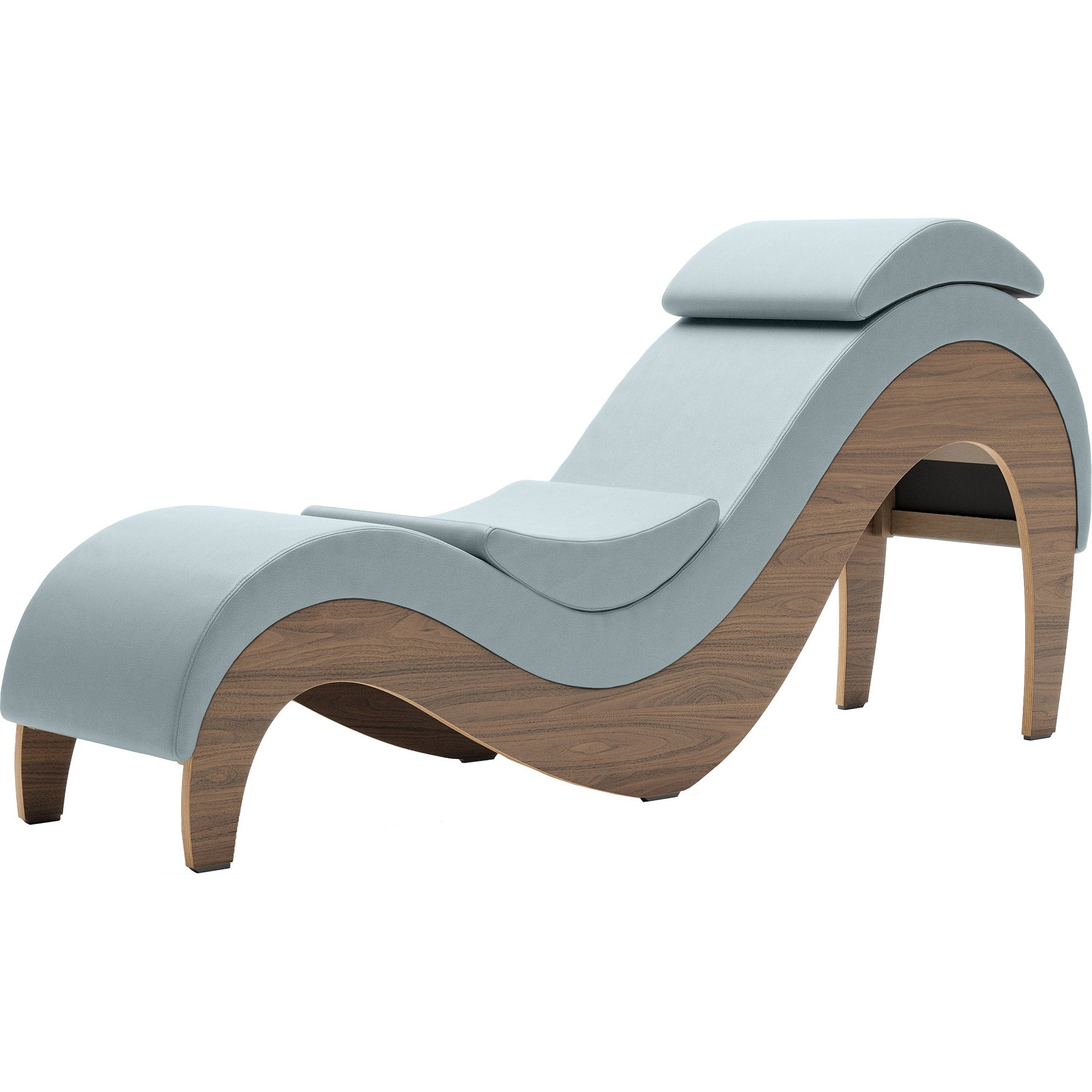 Liberator Supervio Luxury Chaise With Cuff Kit Restraints - Walnut & Sterling Blue