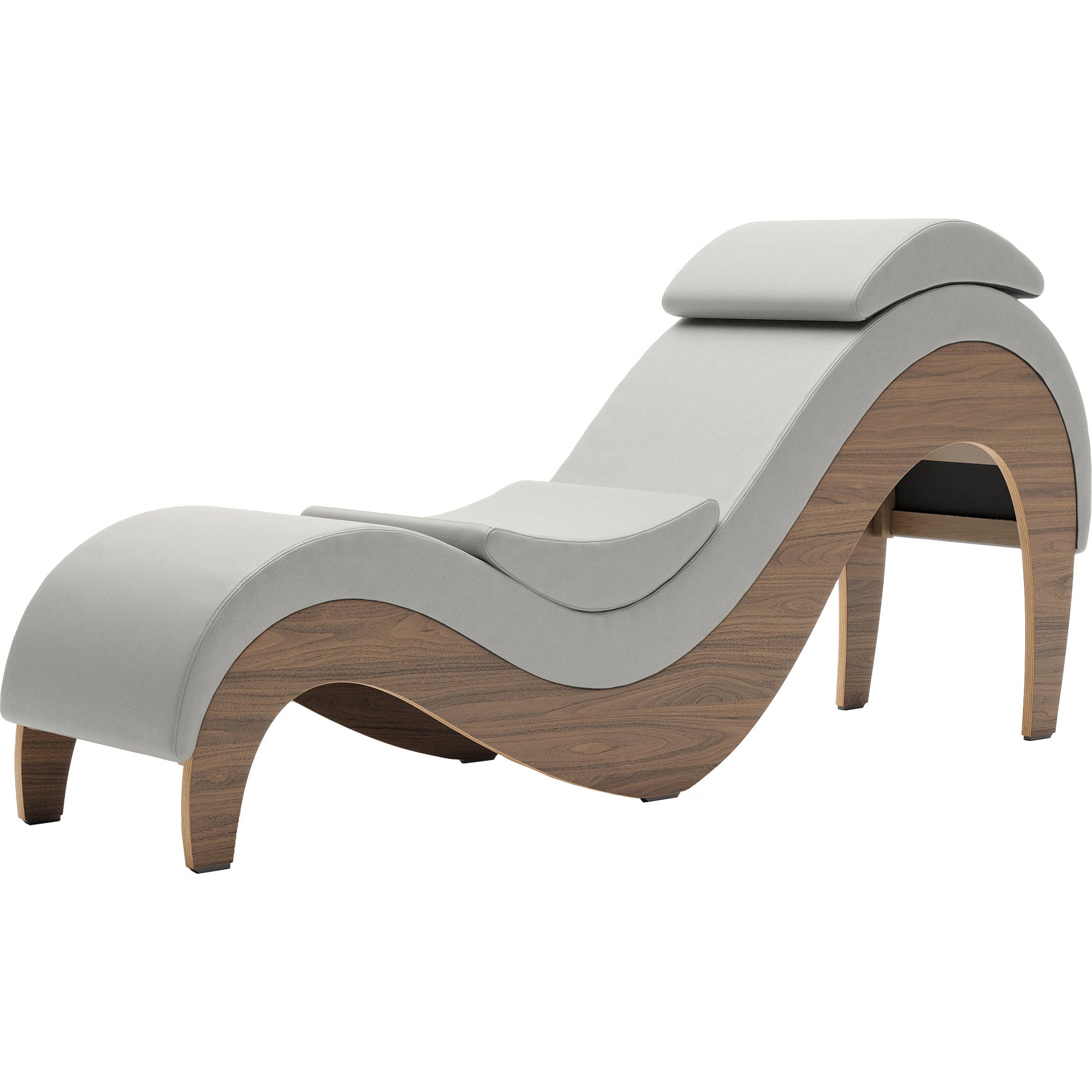Liberator Supervio Luxury Chaise With Cuff Kit Restraints - Walnut & Silver