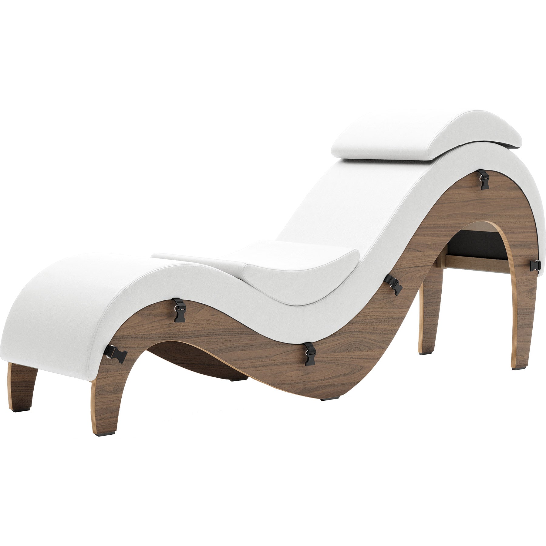 Liberator Supervio Luxury Chaise With Cuff Kit Restraints - Walnut & White