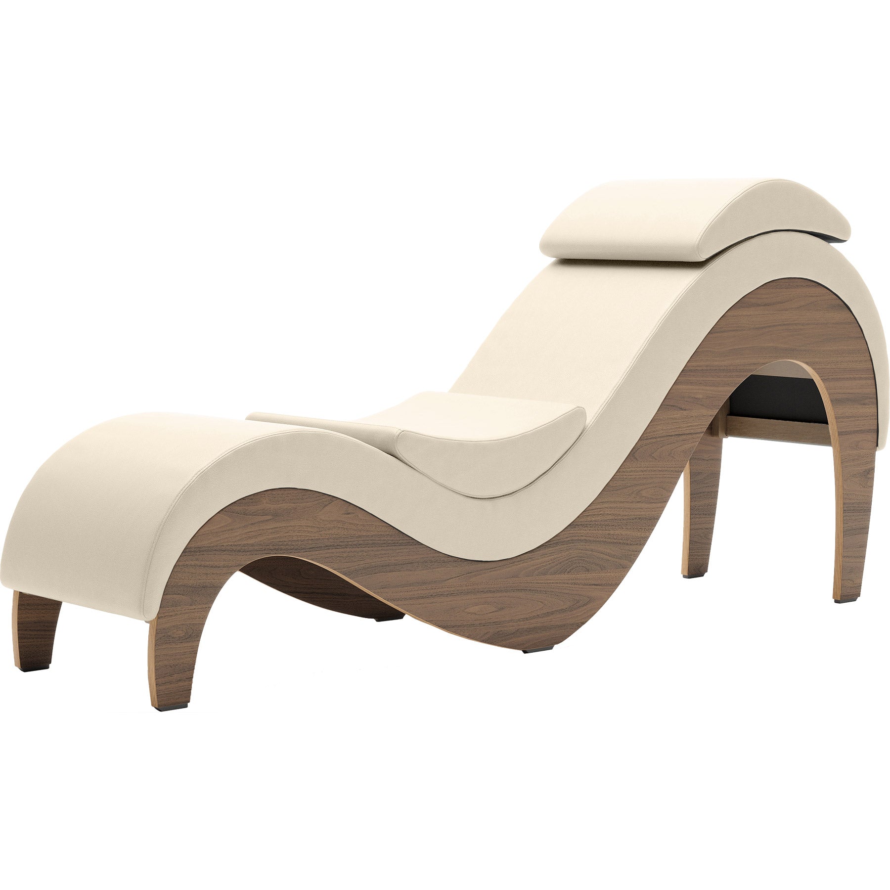 Liberator Supervio Luxury Chaise With Cuff Kit Restraints - Walnut & Cream