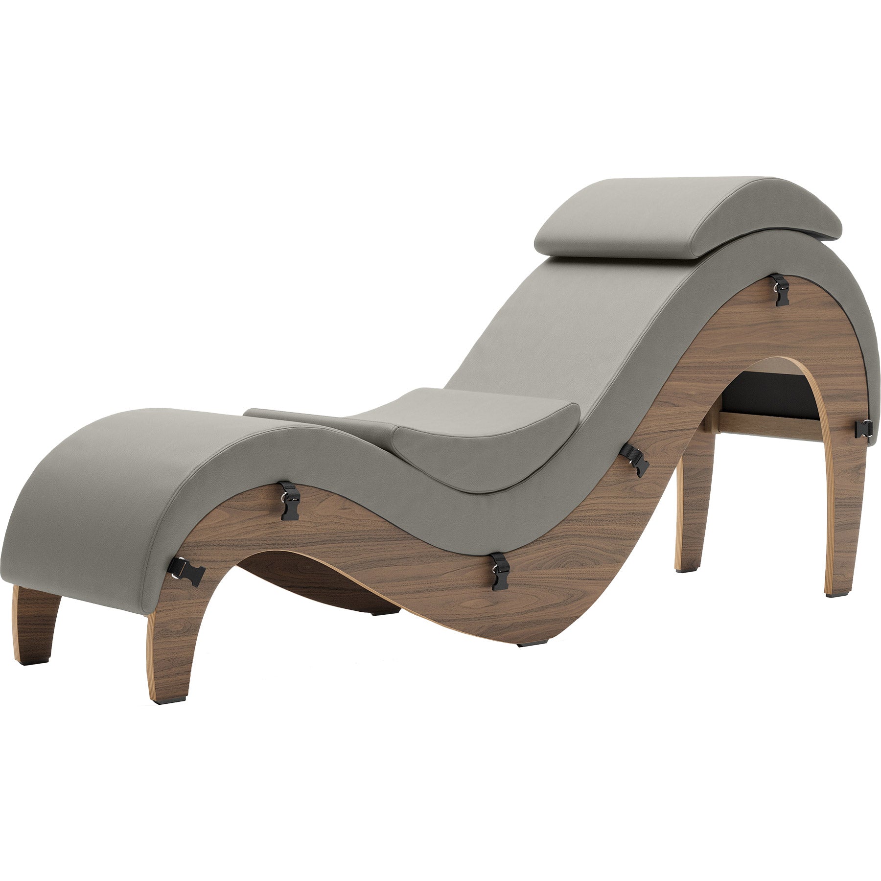 Liberator Supervio Luxury Chaise With Cuff Kit Restraints - Walnut & Ash