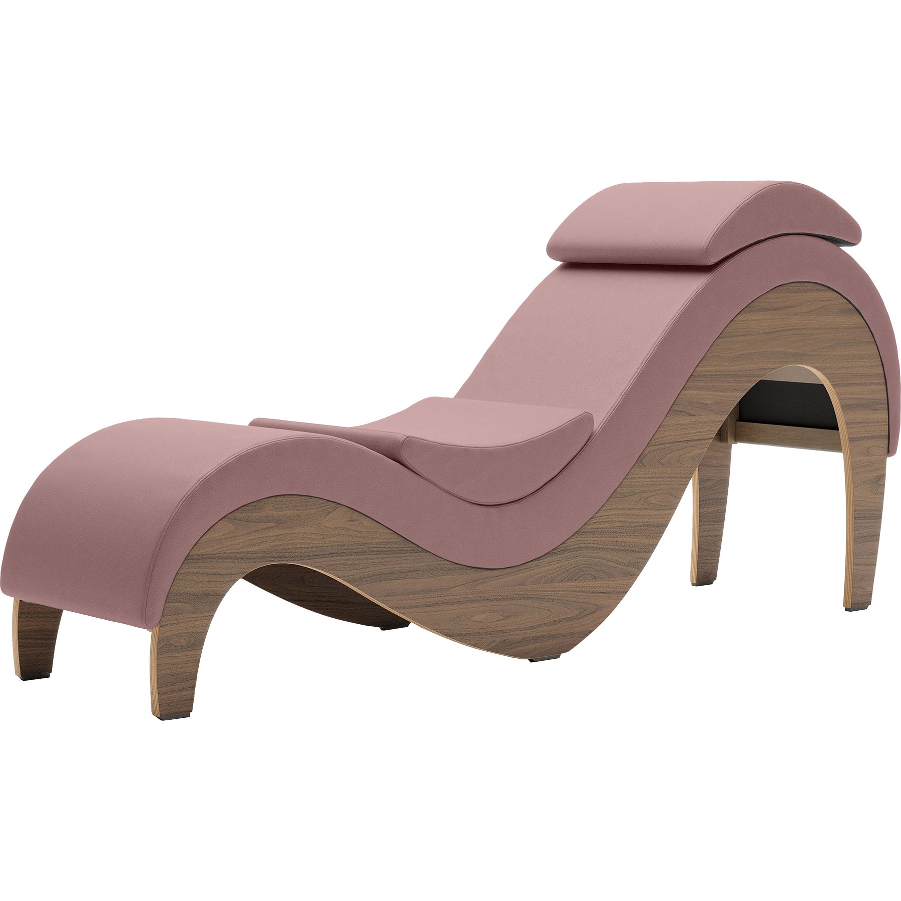 Liberator Supervio Luxury Chaise With Cuff Kit Restraints - Walnut & Passion Pink