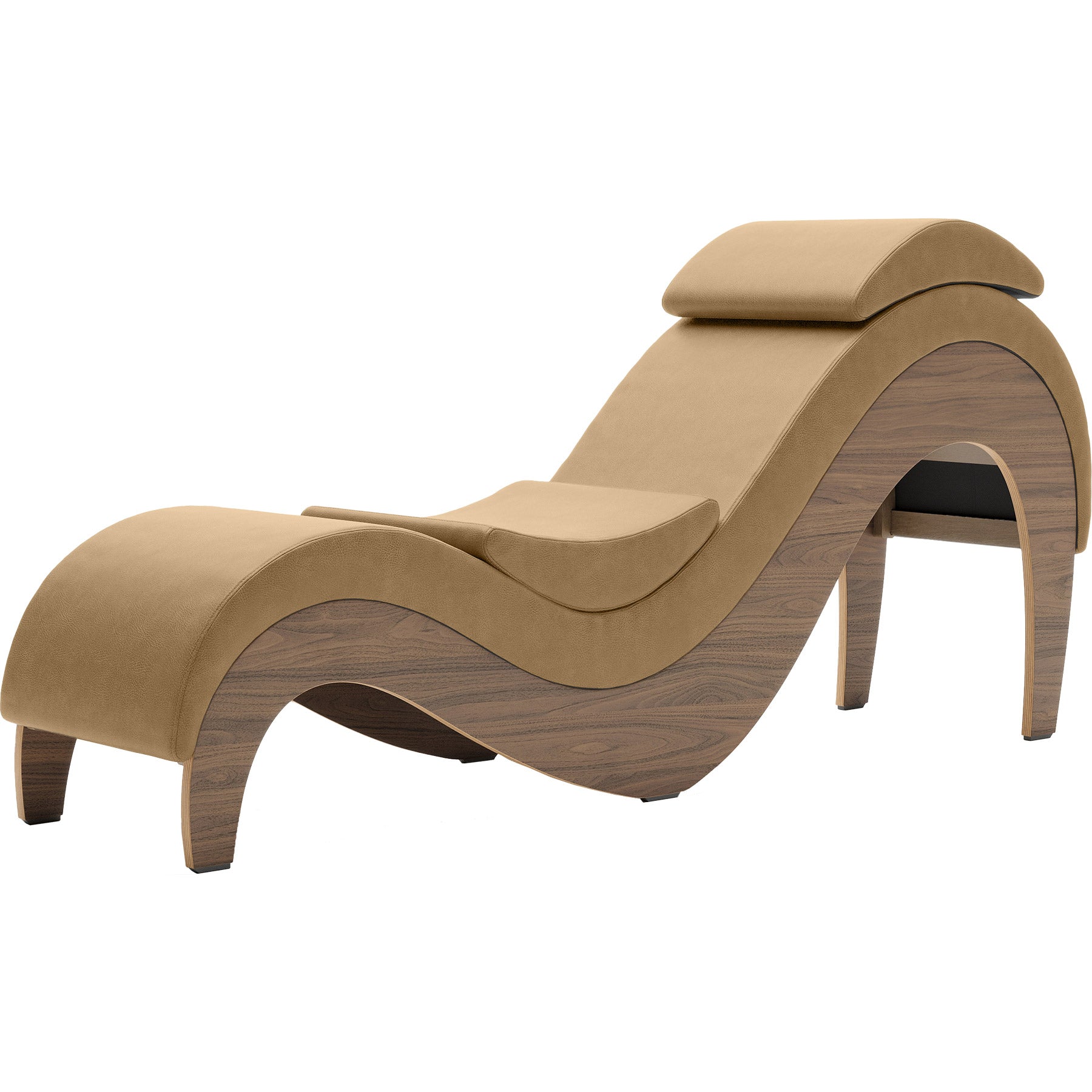 Liberator Supervio Luxury Chaise With Cuff Kit Restraints - Walnut & Buckskin