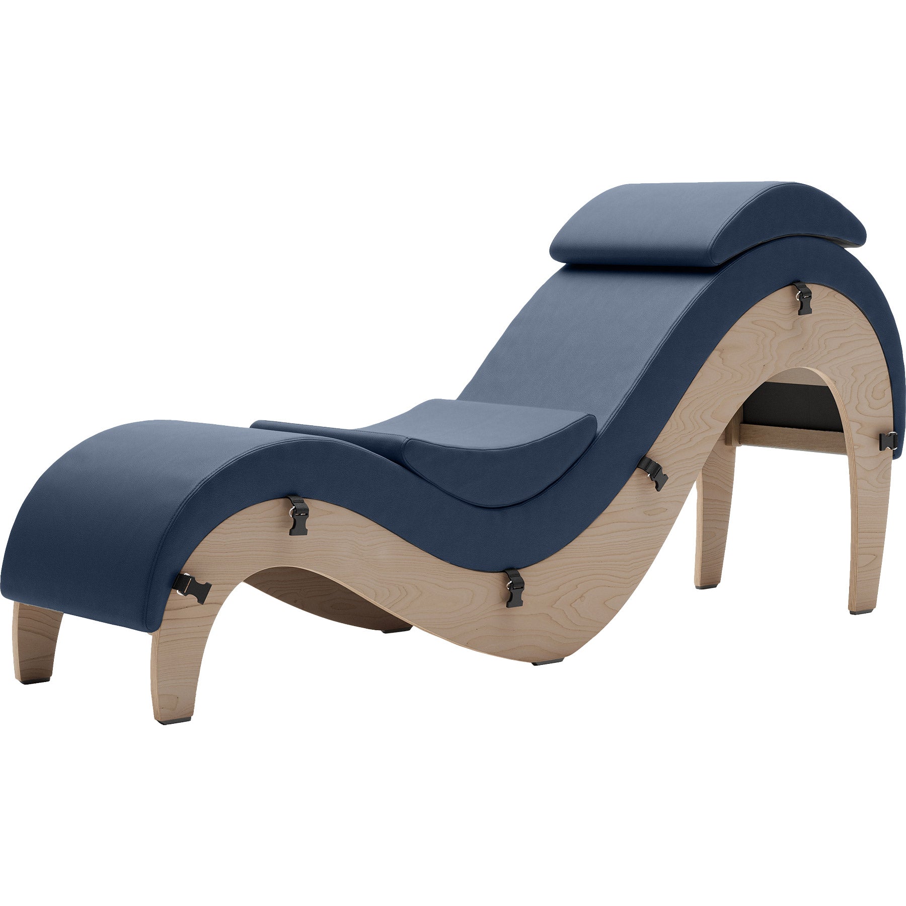 Maple / Faux Leather Evening Blue