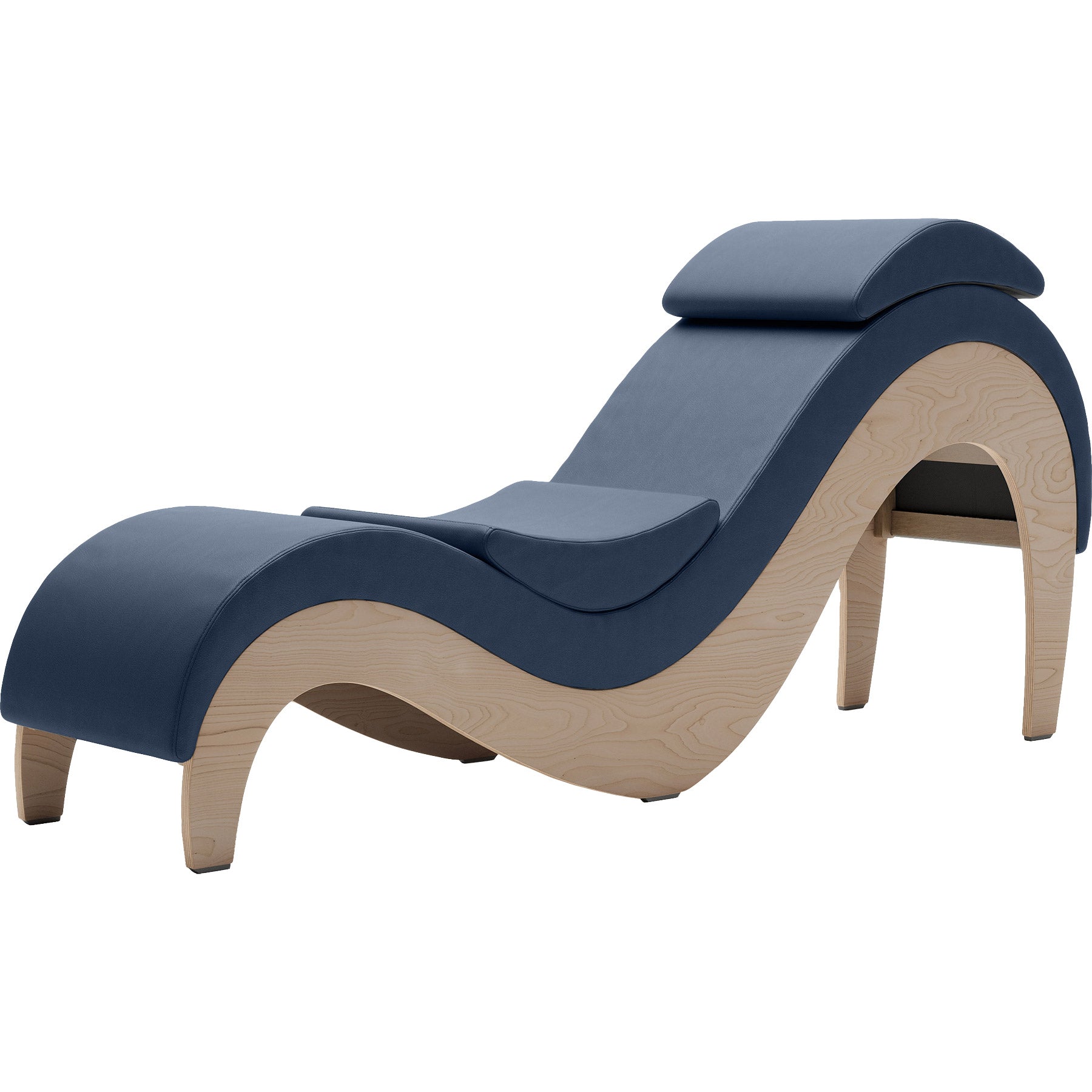 Liberator Supervio Luxury Chaise With Cuff Kit Restraints - Maple & Evening Blue