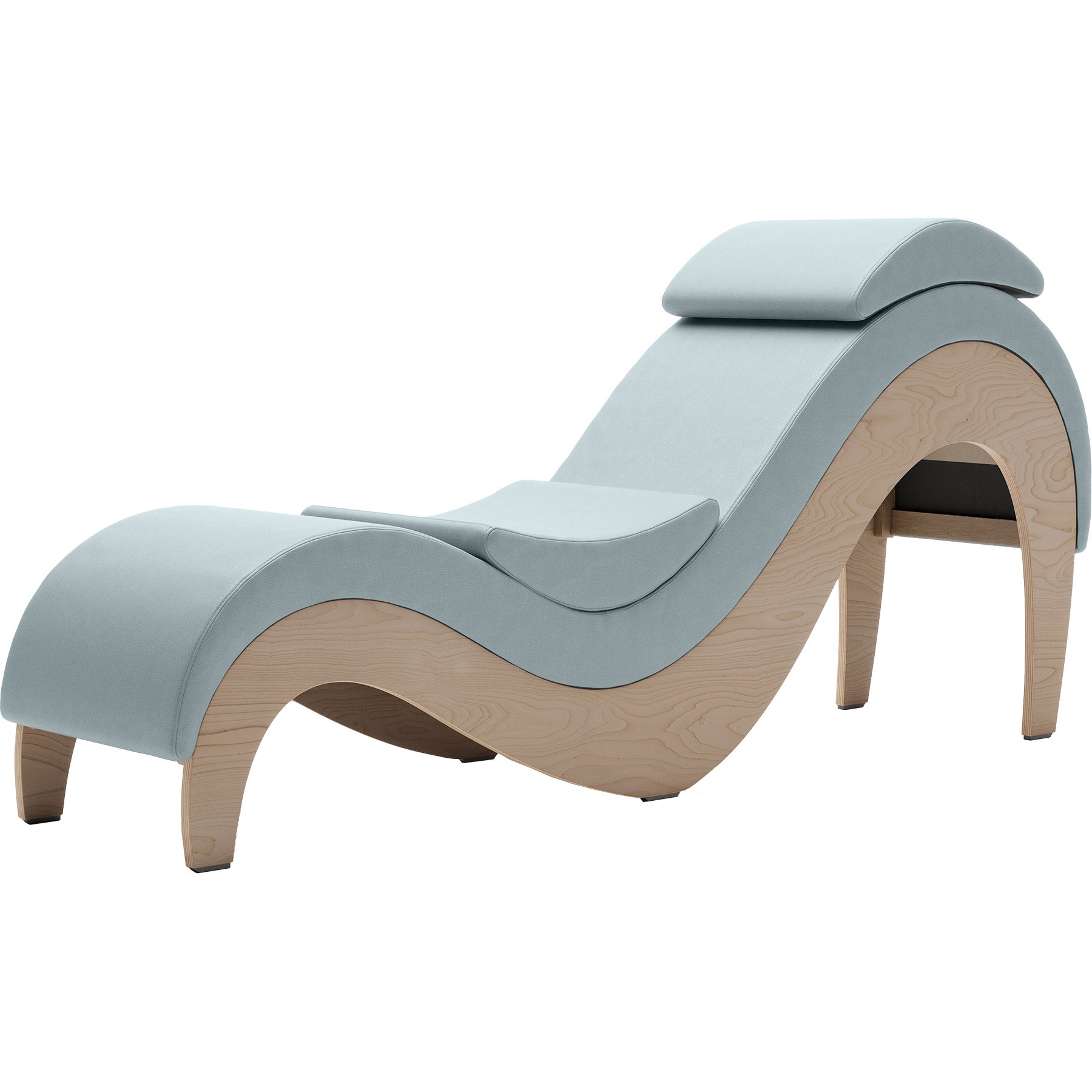 Liberator Supervio Luxury Chaise With Cuff Kit Restraints - Maple & Sterling Blue