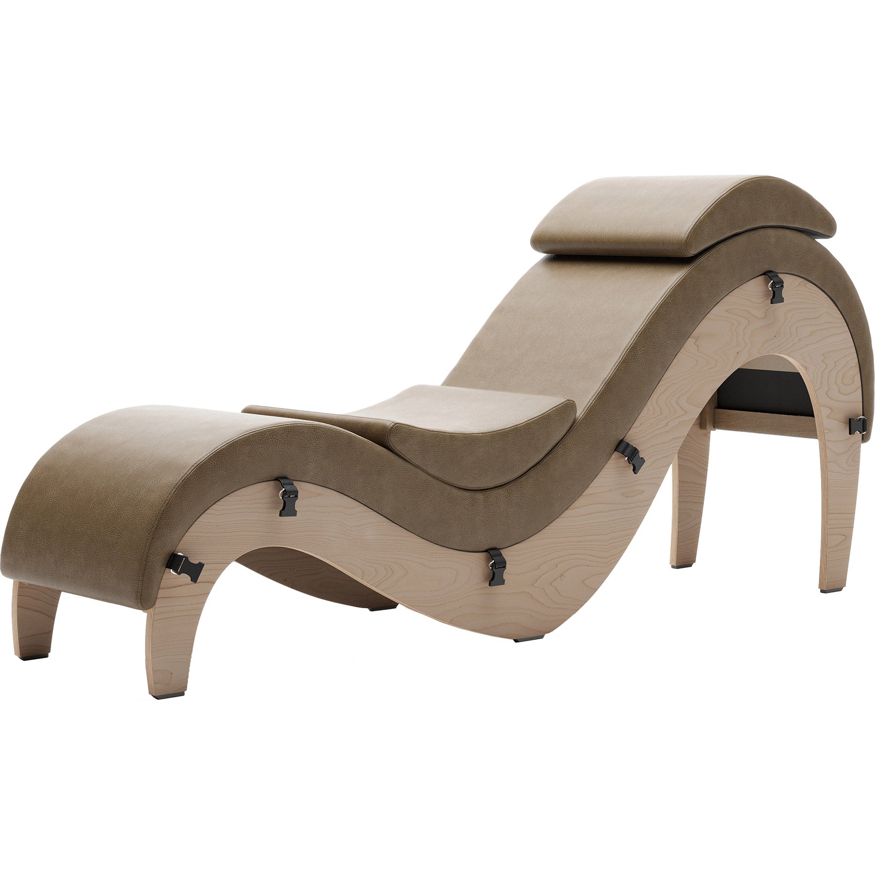 Liberator Supervio Luxury Chaise With Cuff Kit Restraints - Maple & Saddle