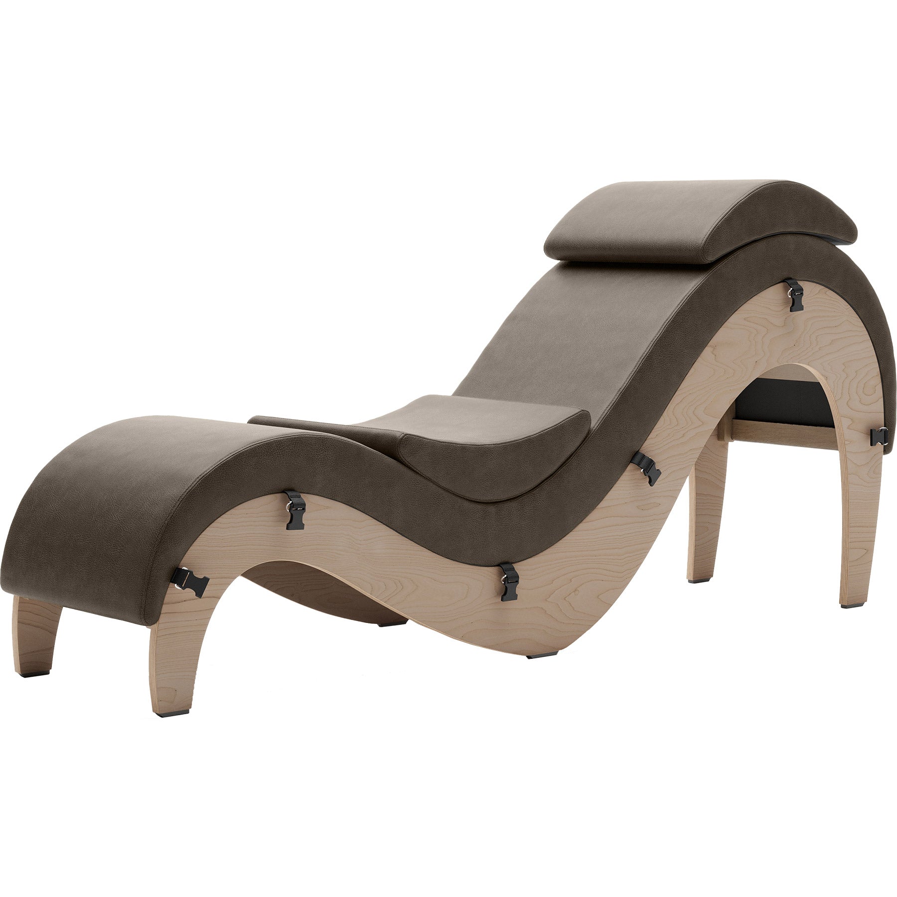 Liberator Supervio Luxury Chaise With Cuff Kit Restraints - Maple & Bison