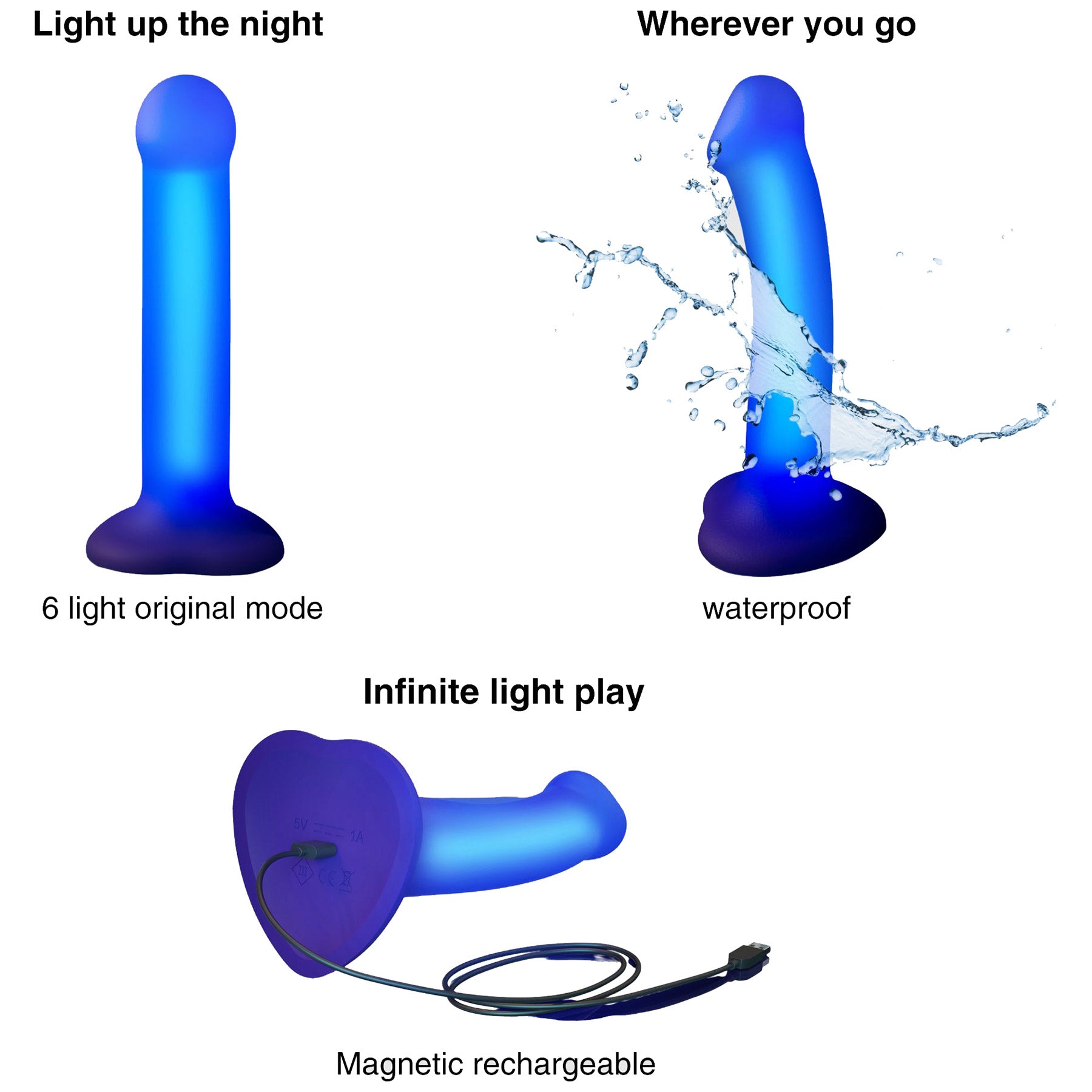 Strap-on-Me Glow-LED Silicone Waterproof Glow-in-the Dark Dildo