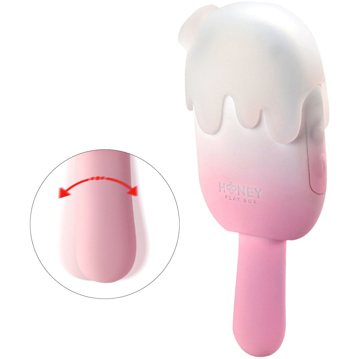 Honey Play Box BITE ME Sucking Tapping & Vibrating Cream Pop Clit Stimulator - Pink