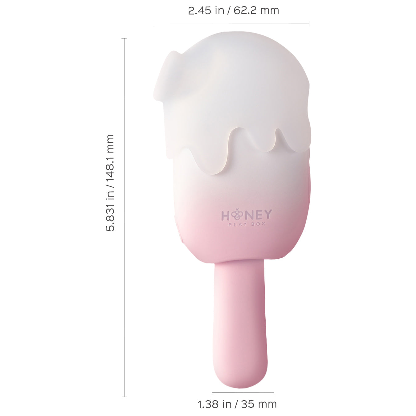 Honey Play Box BITE ME Sucking Tapping & Vibrating Cream Pop Clit Stimulator - Pink