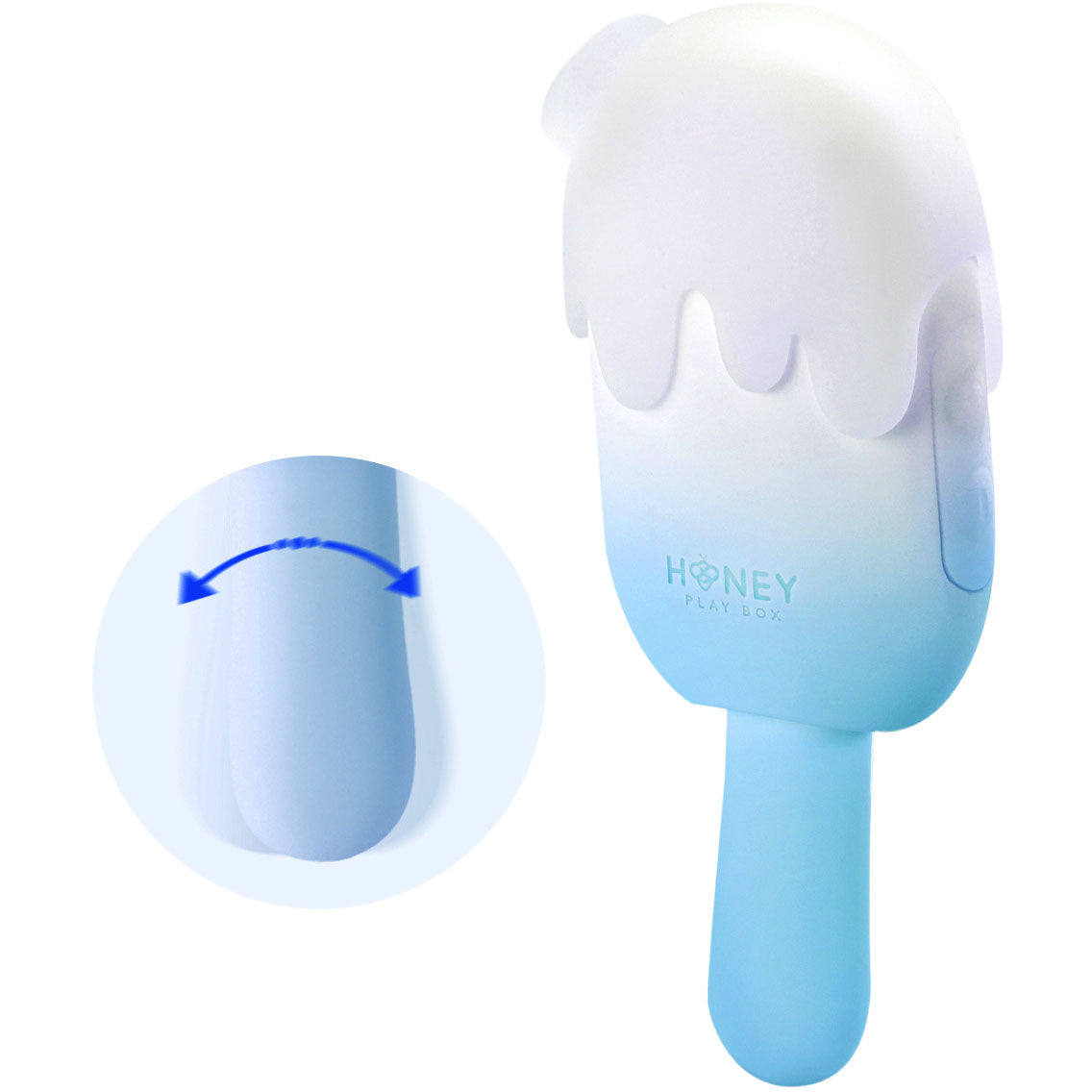 Honey Play Box BITE ME Sucking Tapping & Vibrating Cream Pop Clit Stimulator - Blue