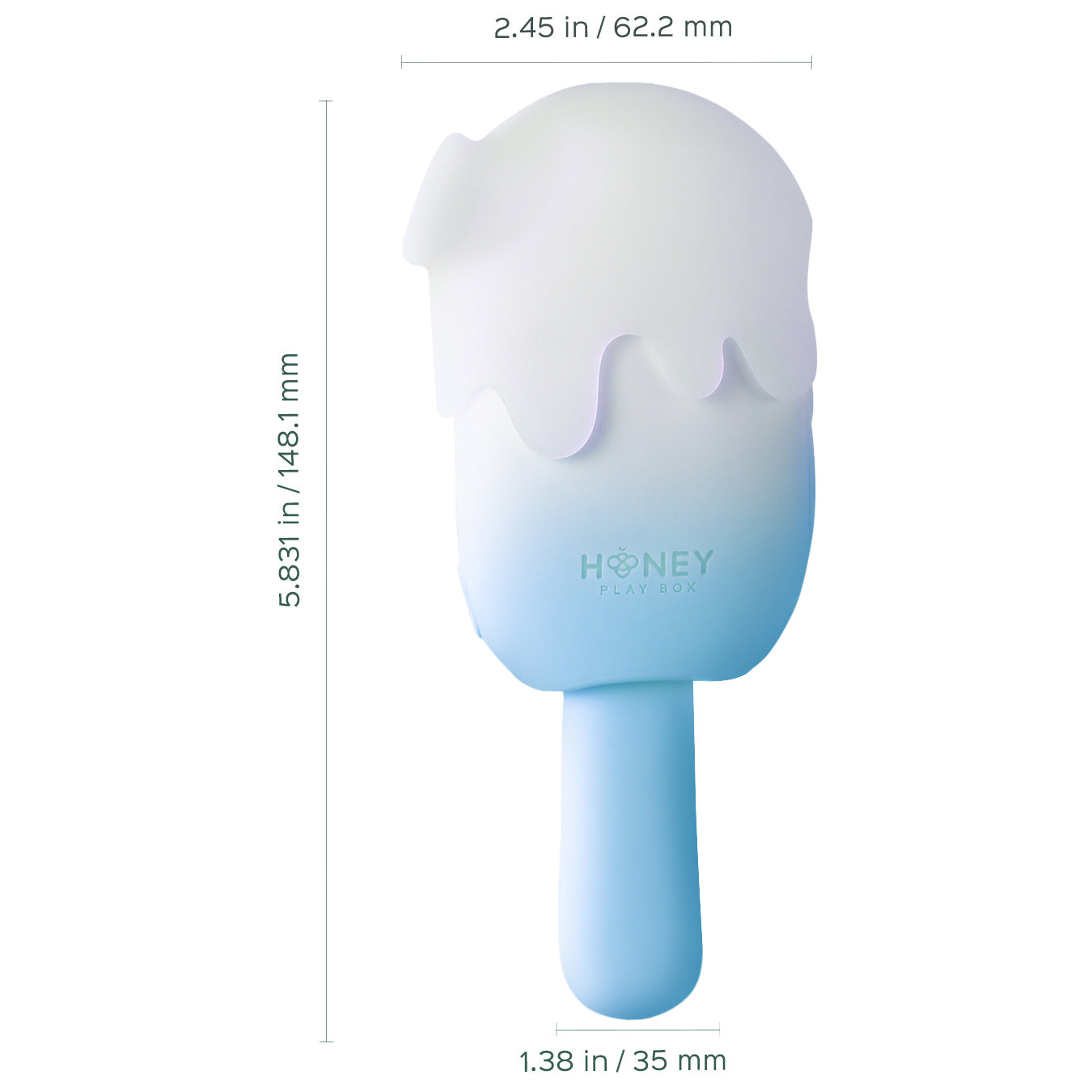 Honey Play Box BITE ME Sucking Tapping & Vibrating Cream Pop Clit Stimulator - Blue