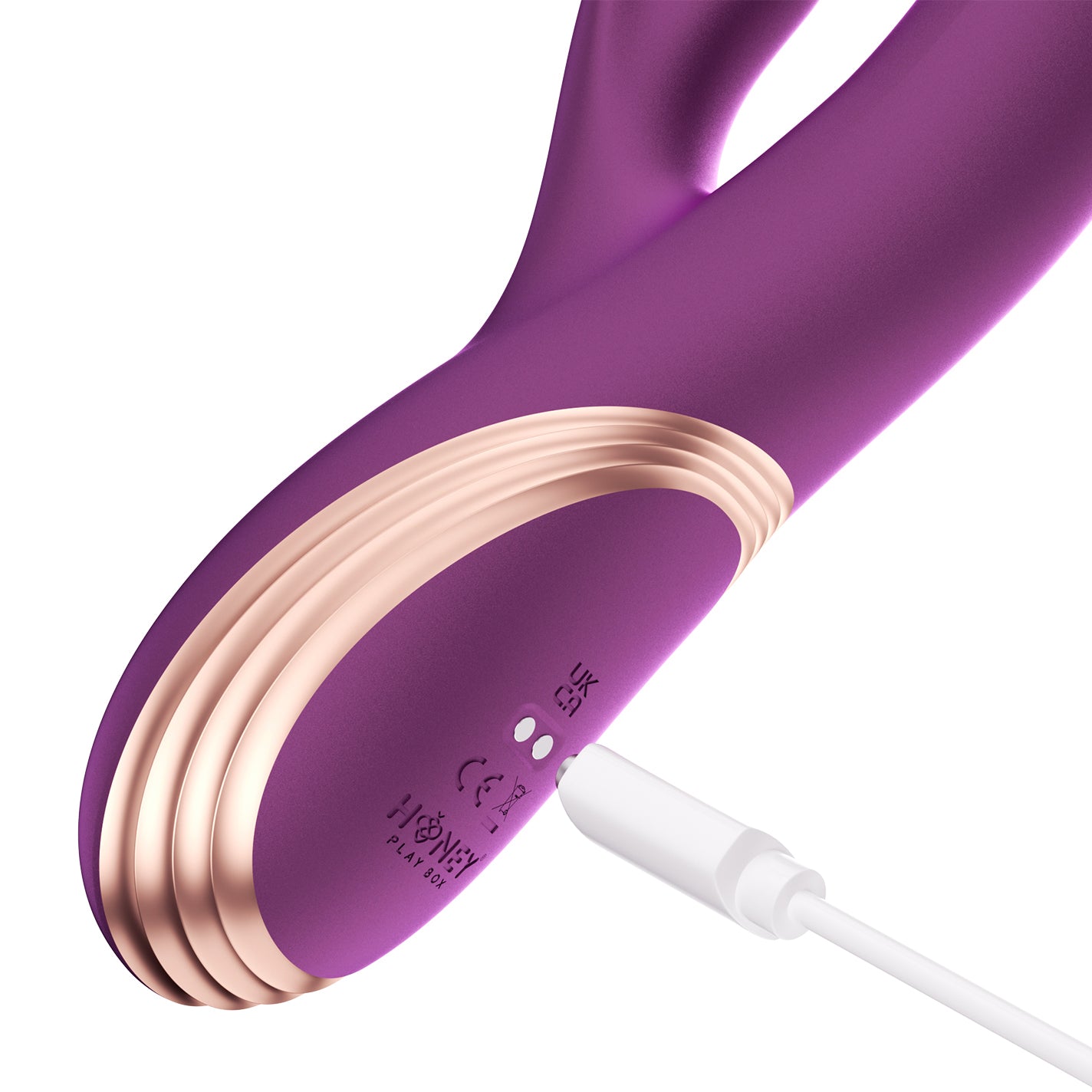 Honey Play Box GEM Sensing App Enabled Twin Balls Rabbit Vibrator - Purple