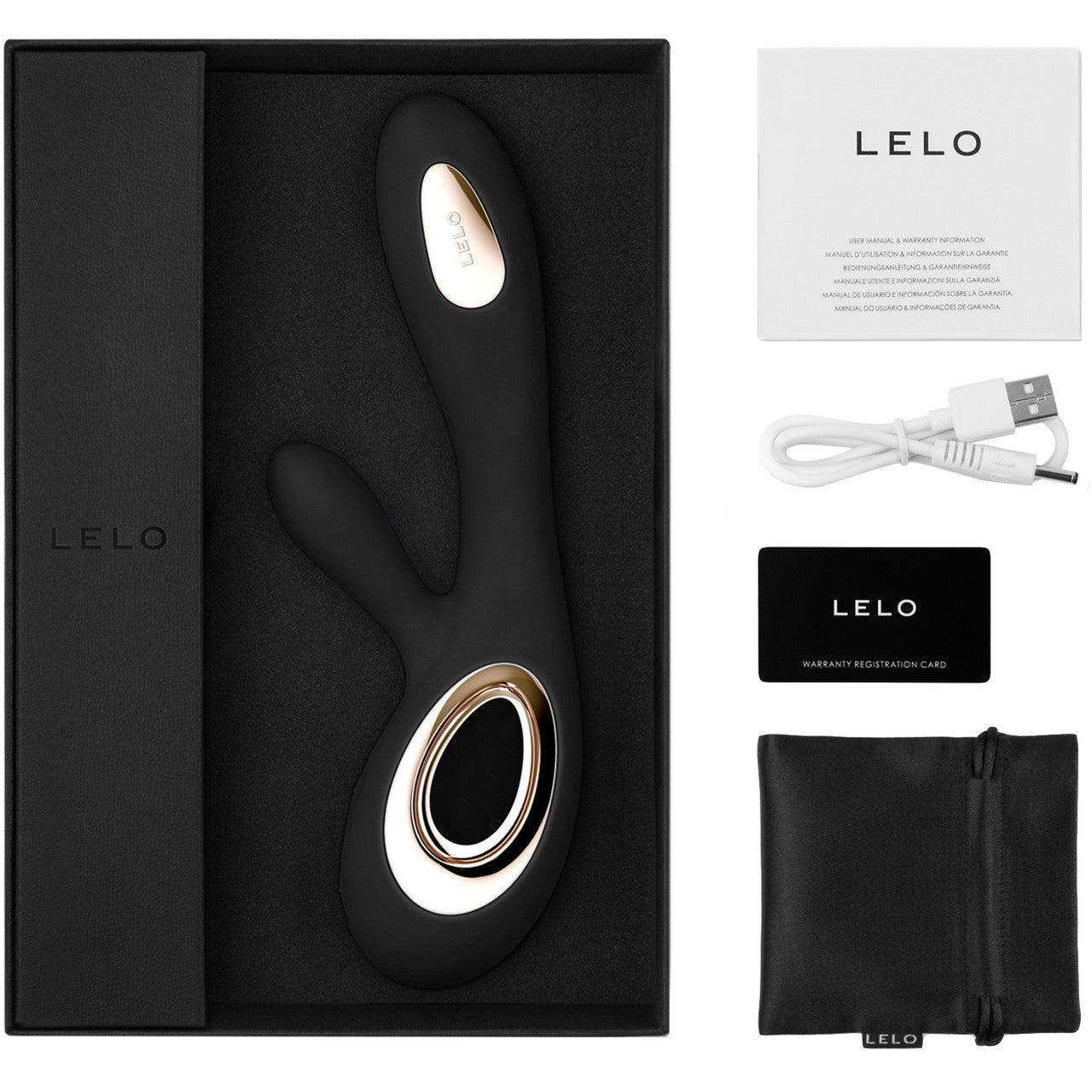 LELO SORAYA WAVE Rechargeable Silicone Dual Stimulation Vibrator - Black