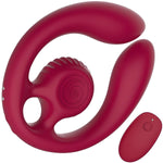 SVibe Snail GIZI Duo Silicone Rechargeable Waterproof Couples Vibrator - Burgundy