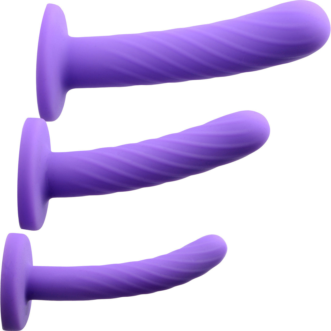 Strap U Tri-Play Silicone Suction Cup Dildo 3-Piece Set - Purple Strap U Tri-Play Silicone Suction Cup Dildo 3-Piece Set - Purple