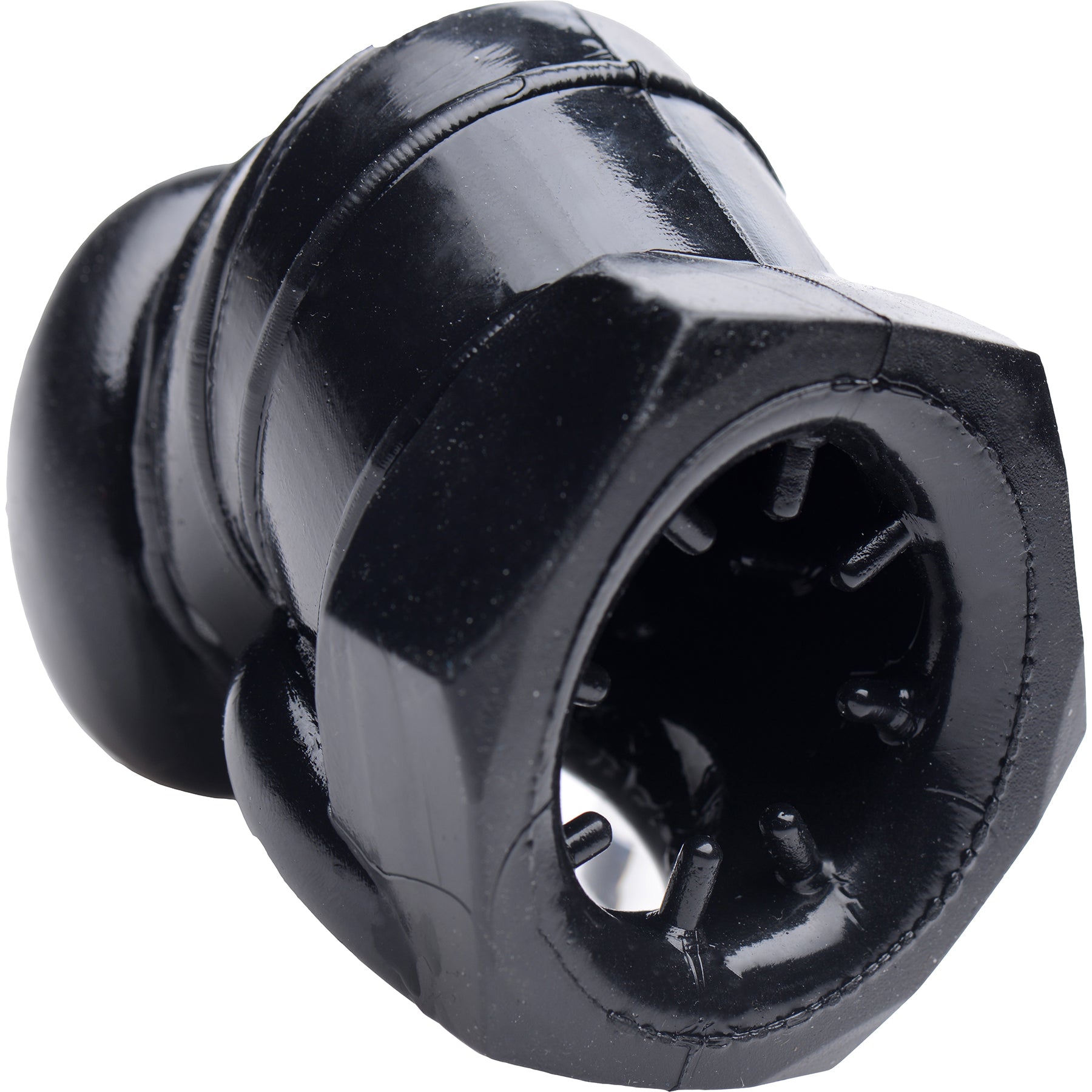 Master Series Detained Restrictive Chastity Cage With Nubs - Black