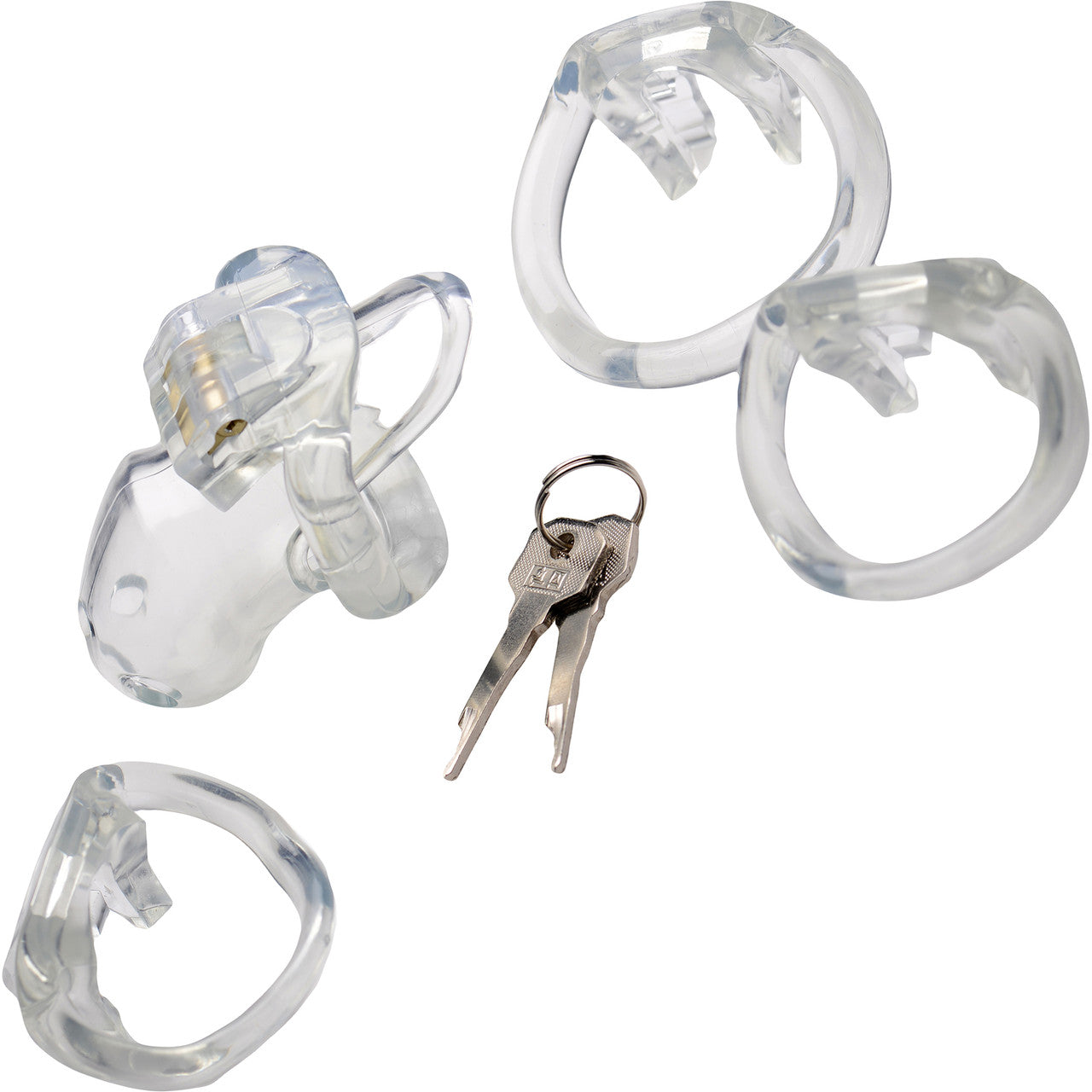 Master Series Clear Captor Chastity Cage With Keys - Small, Clear