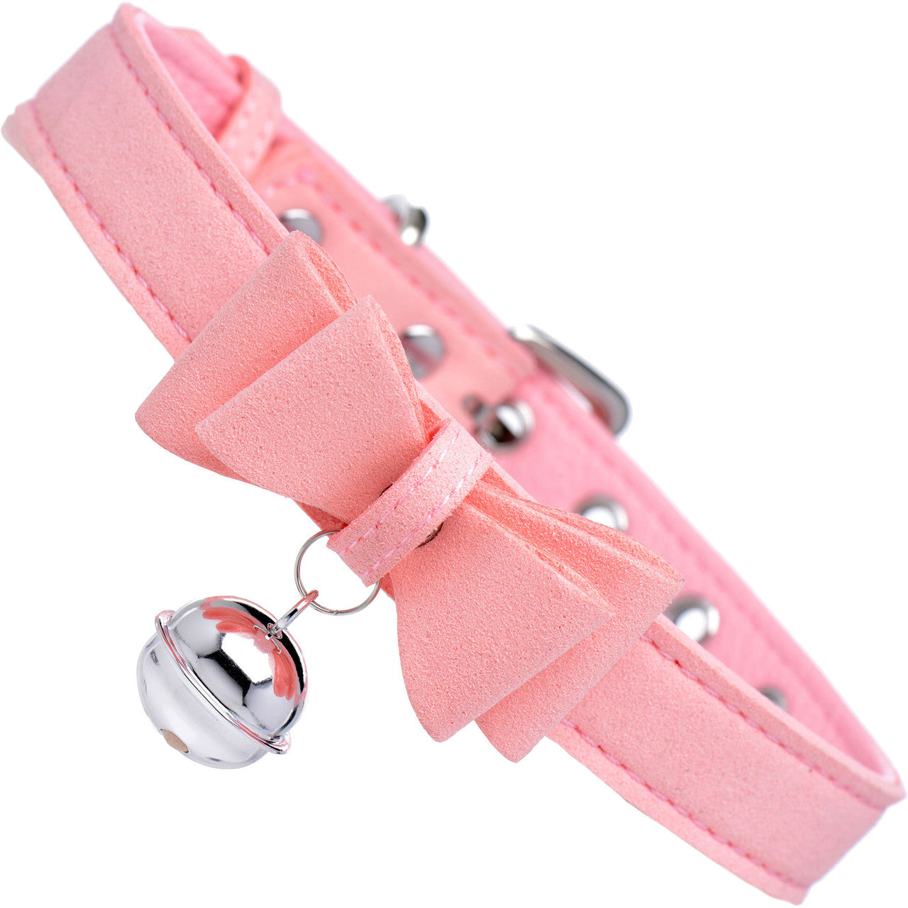 Master Series Sugar Kitty Cat Bell Collar - Pink & Silver