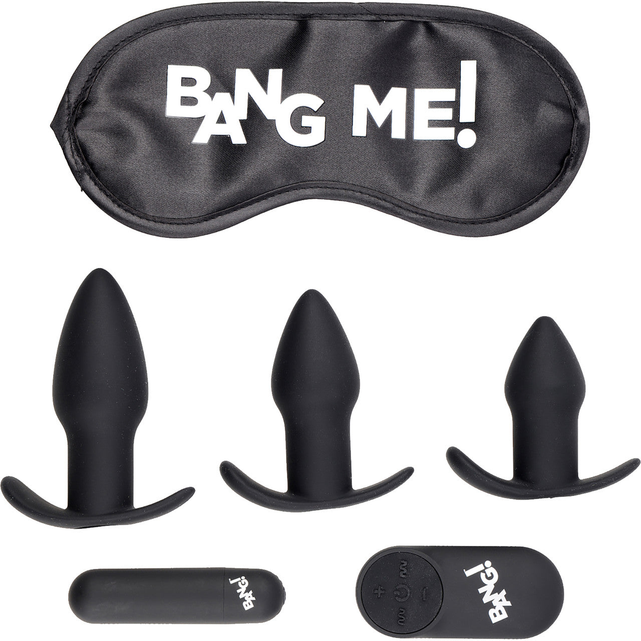 BANG! Backdoor Adventure 3-Piece Butt Plug Kit With Bullet Vibrator & Blindfold BANG! Backdoor Adventure 3-Piece Butt Plug Kit With Bullet Vibrator & Blindfold