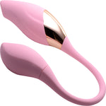 Shegasm 8X Tandem Plus Rechargeable Silicone Suction Clitoral Stimulator & Vibrating Egg - Pink