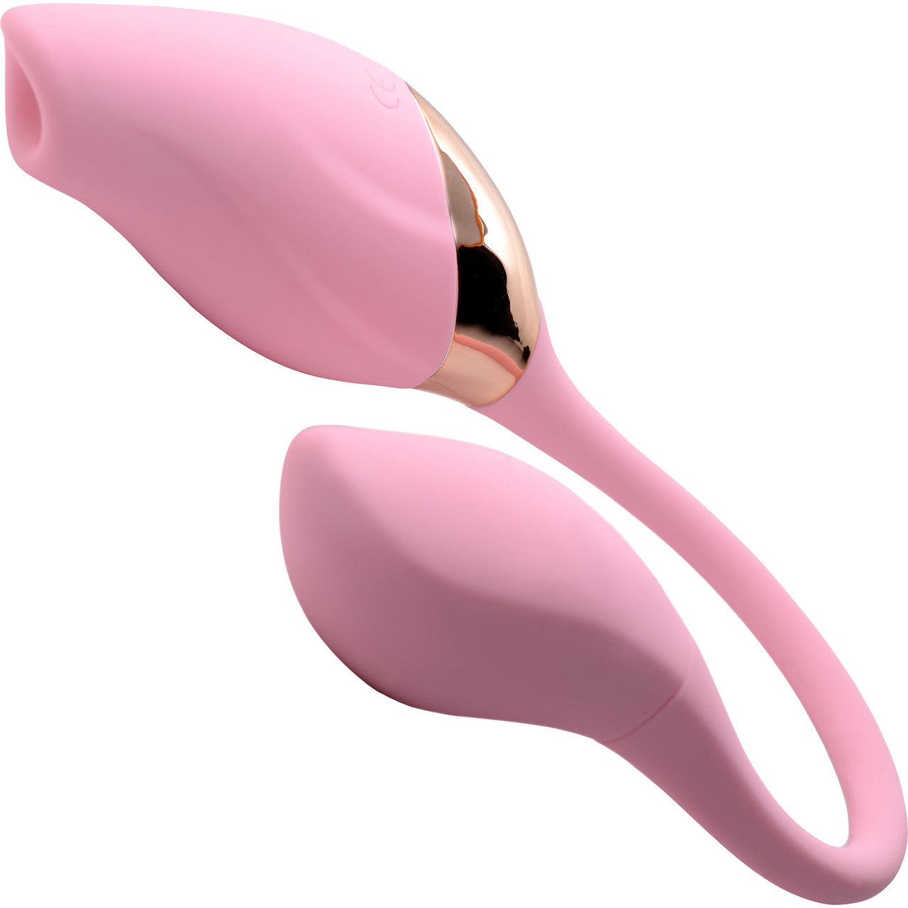 Shegasm 8X Tandem Plus Rechargeable Silicone Suction Clitoral Stimulator & Vibrating Egg - Pink