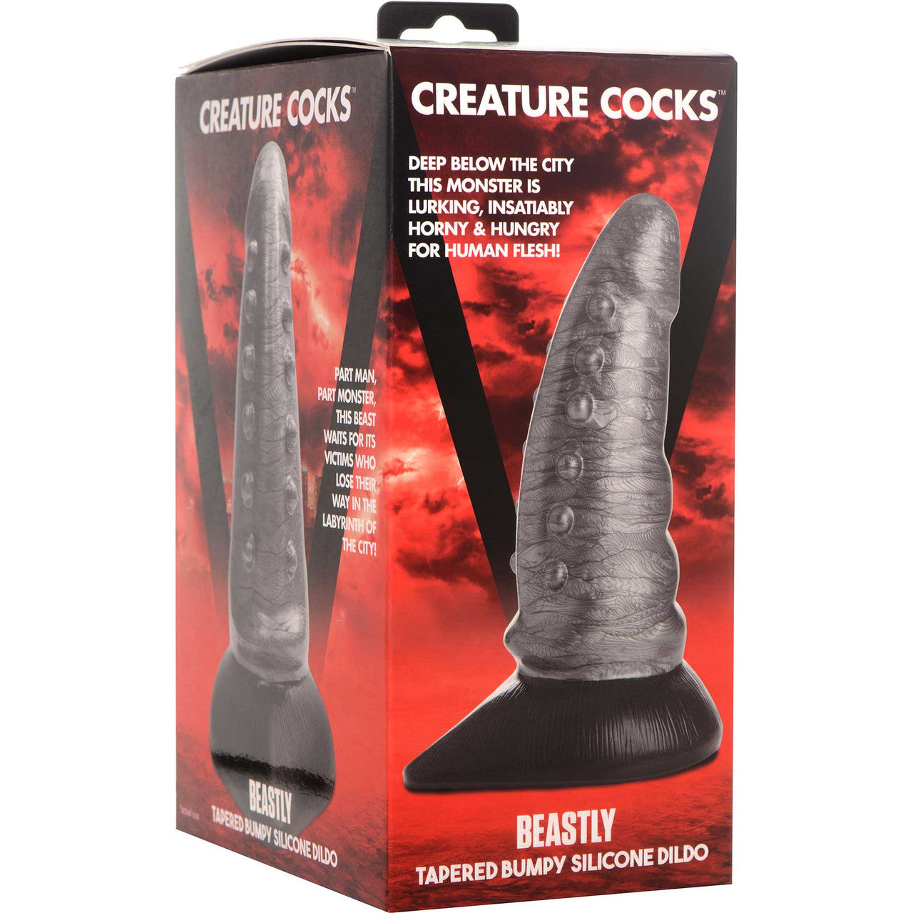 Beastly Tapered Bumpy 8.25" Silicone Dildo By Creature Cocks
