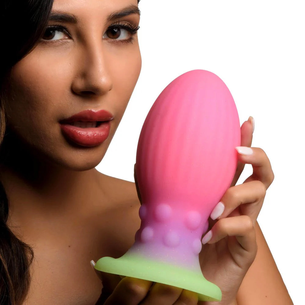 Xeno Egg Glow In The Dark Silicone Egg 6.9" Silicone Suction Cup Dildo By Creature Cocks - XL