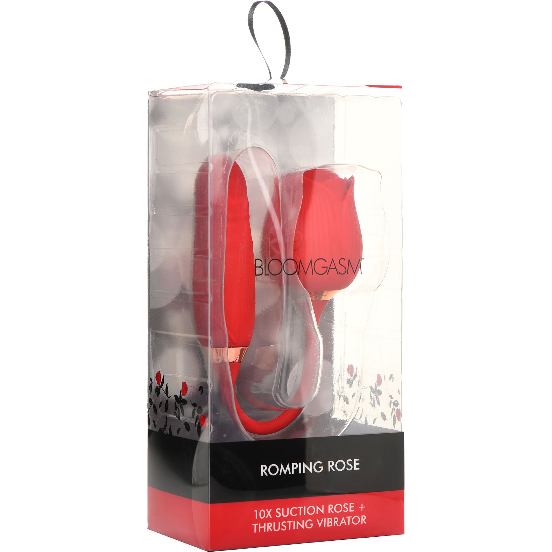 Bloomgasm Romping Rose 10X Rechargeable Silicone Suction Rose & Thrusting Vibrator