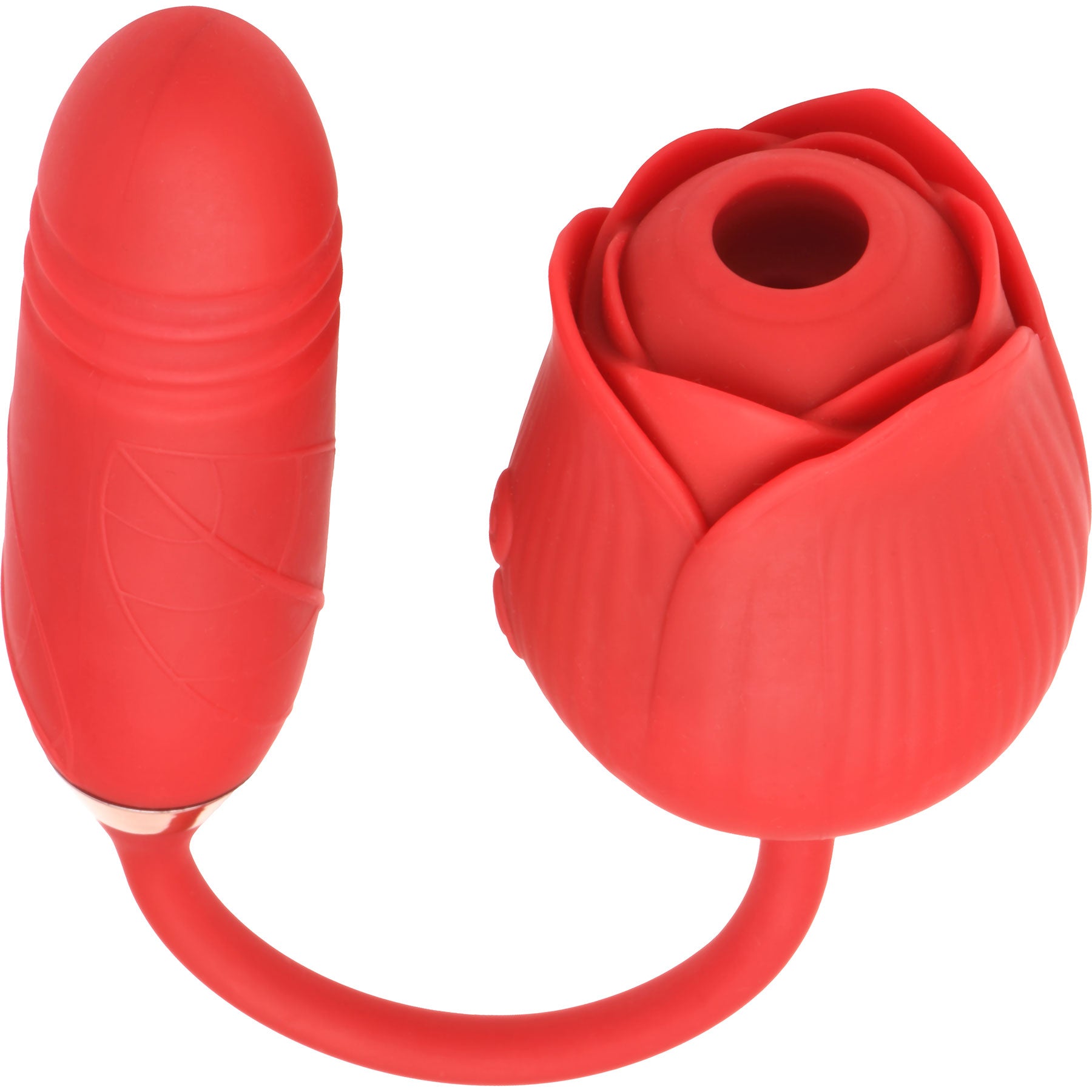 Bloomgasm Romping Rose 10X Rechargeable Silicone Suction Rose & Thrusting Vibrator