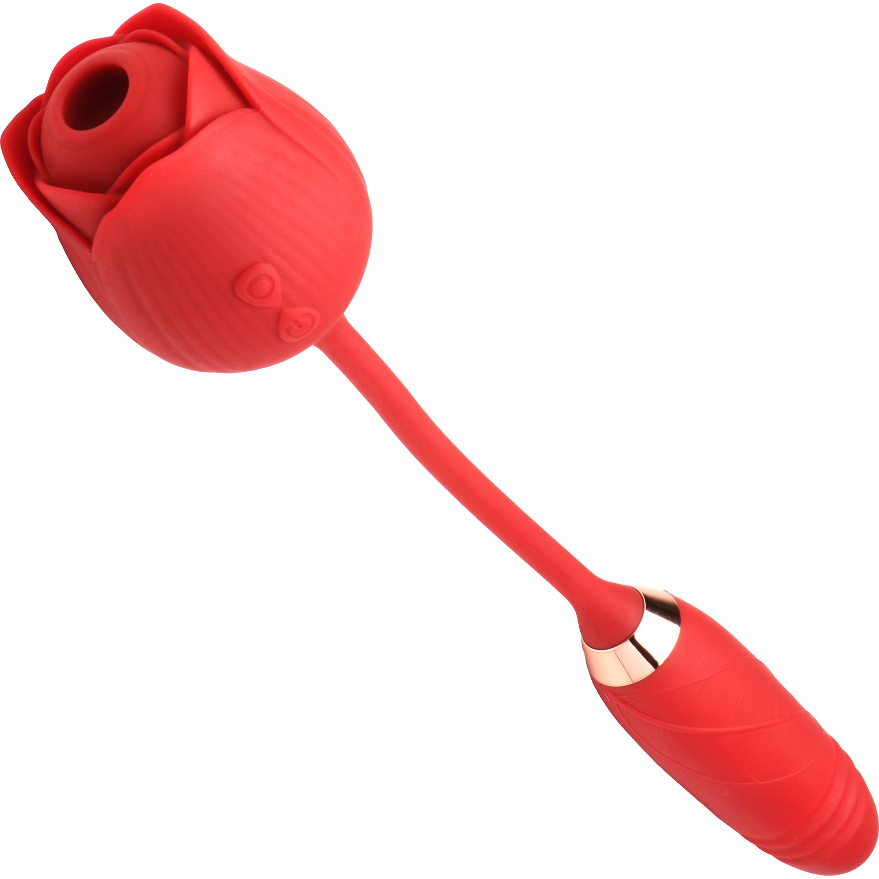 Bloomgasm Romping Rose 10X Rechargeable Silicone Suction Rose & Thrusting Vibrator
