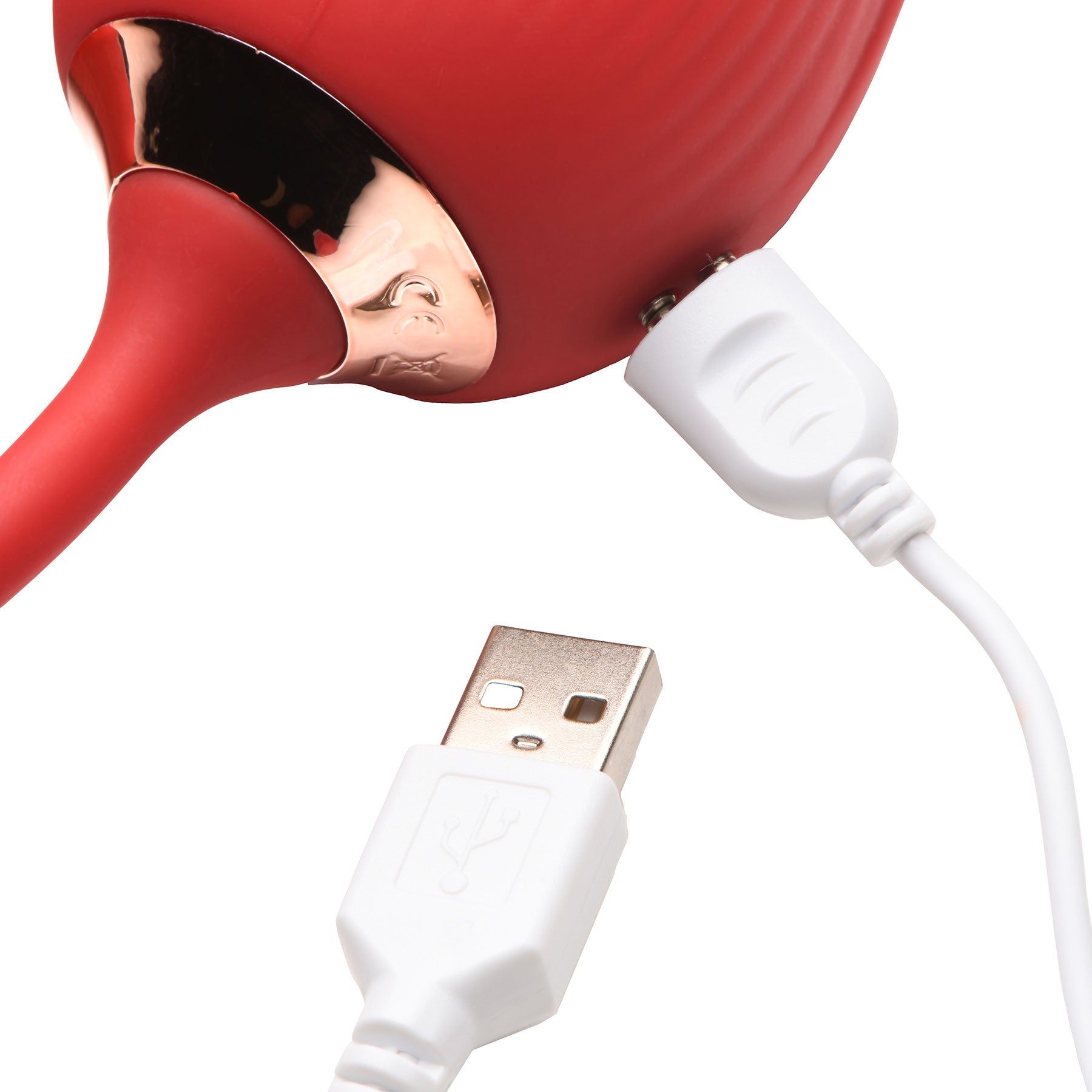 Bloomgasm Romping Rose 10X Rechargeable Silicone Suction Rose & Thrusting Vibrator