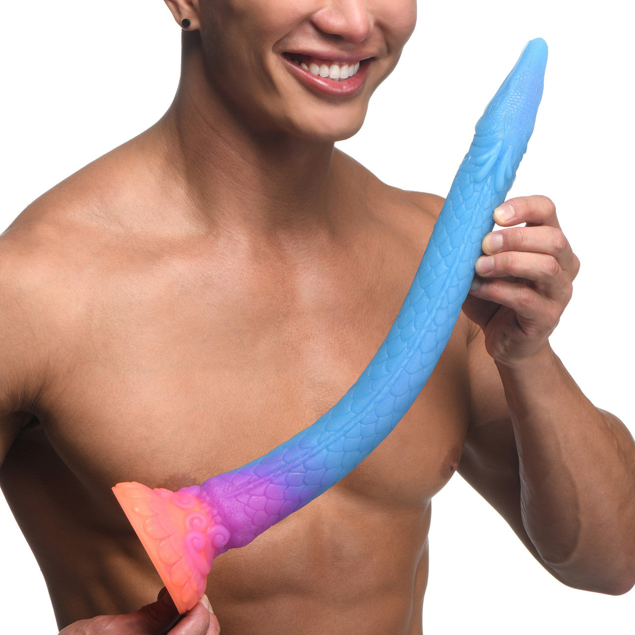 Makara Glow-In-The-Dark Snake 18.25" Silicone Suction Cup Dildo By Creature Cocks