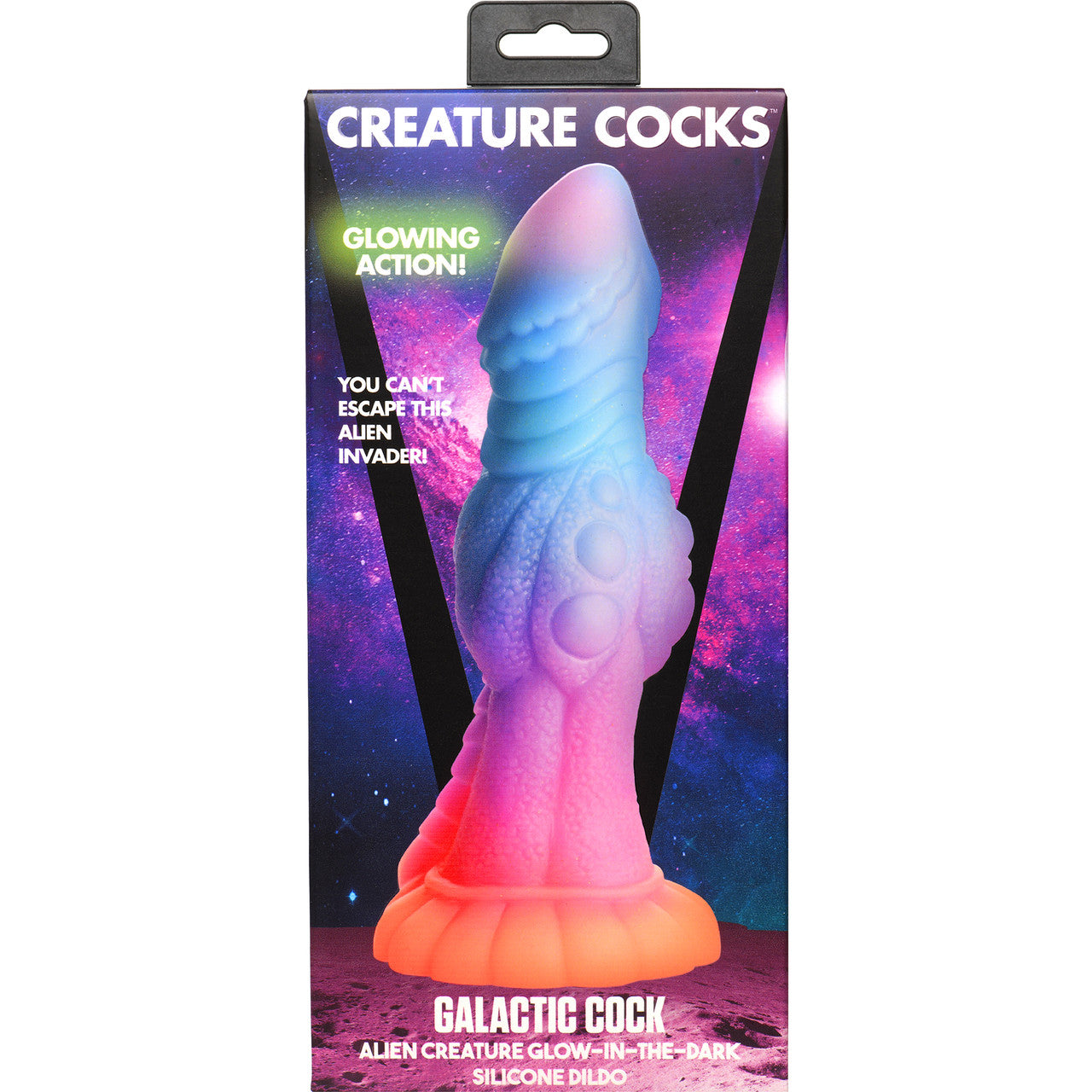Alien Invader 8" Silicone Glow In The Dark Suction Cup Dildo By Creature Cocks