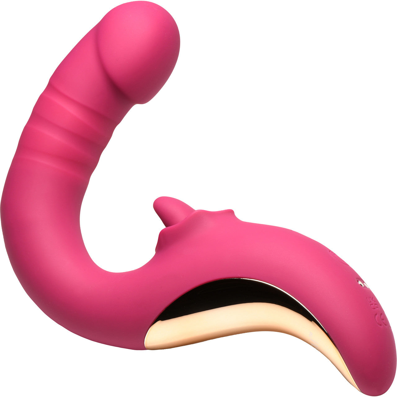 Lickgasm Tease & Please Rechargeable Silicone Thrusting & Licking Dual Stimulation Vibrator - Pink