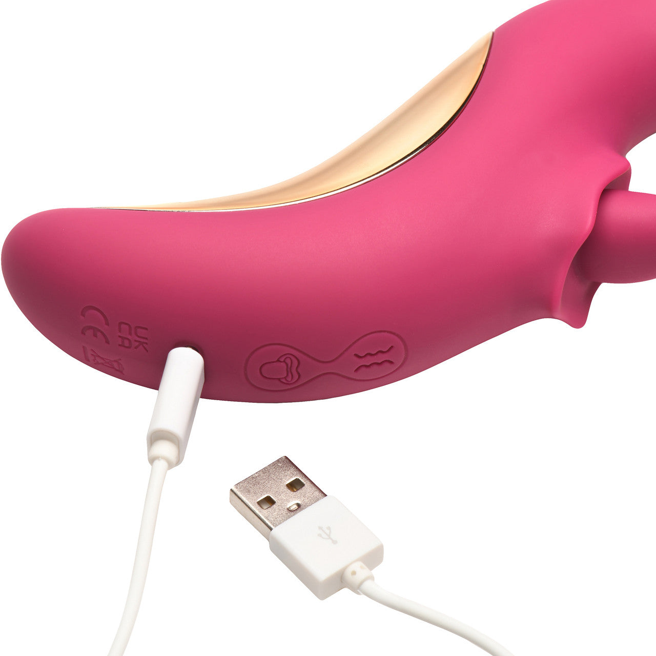 Lickgasm Tease & Please Rechargeable Silicone Thrusting & Licking Dual Stimulation Vibrator - Pink