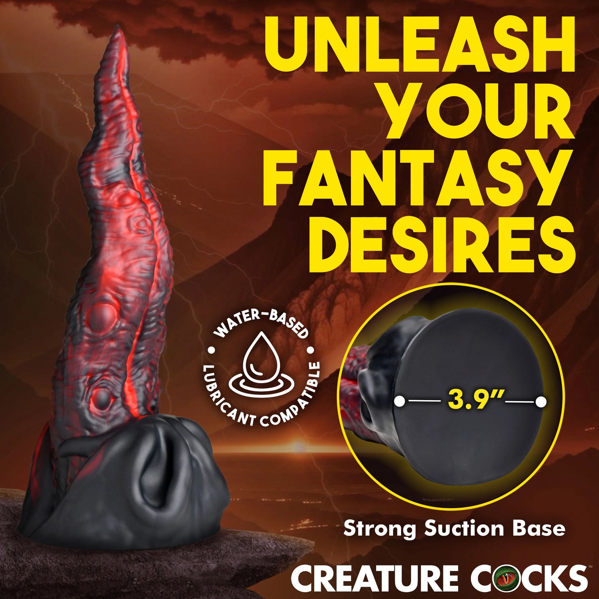 Dragon Tongue 9.6" Silicone Suction Cup Dildo By Creature Cocks