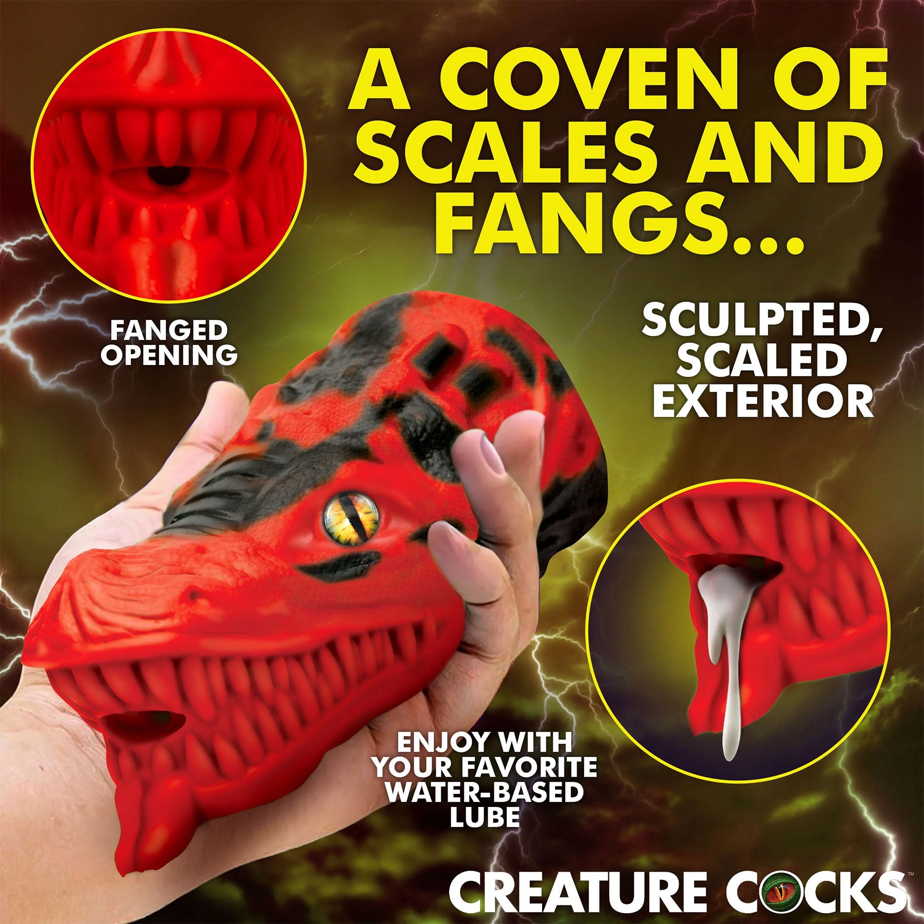 Dragon Tamer Silicone Penis Stroker By Creature Cocks - Red