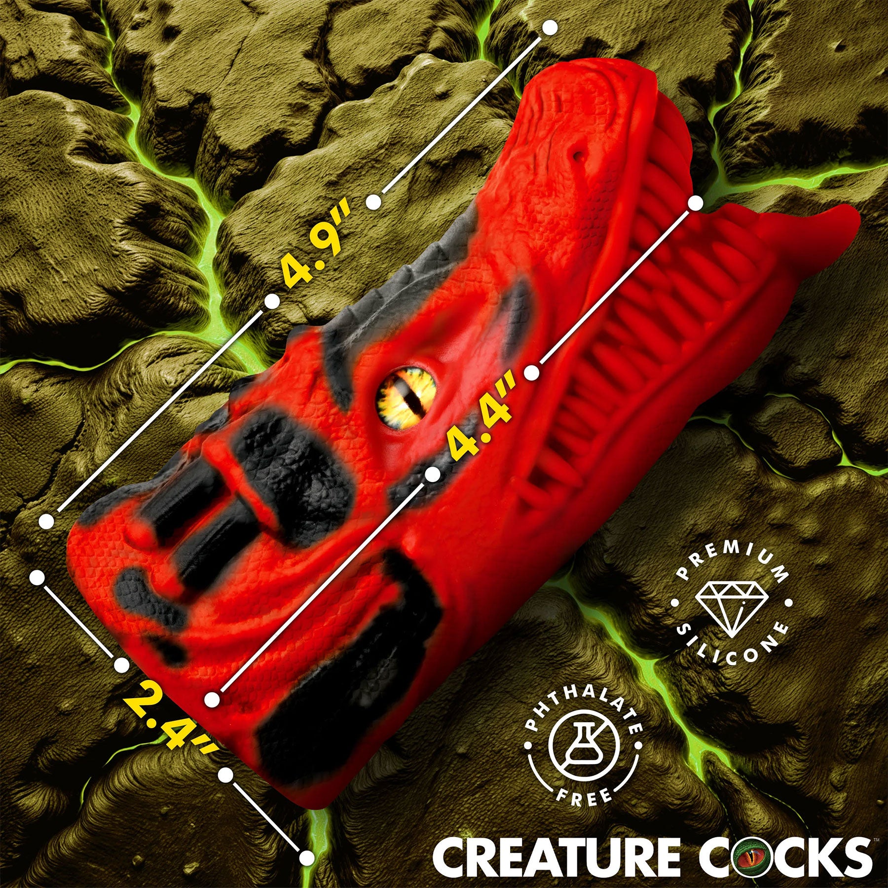 Dragon Tamer Silicone Penis Stroker By Creature Cocks - Red