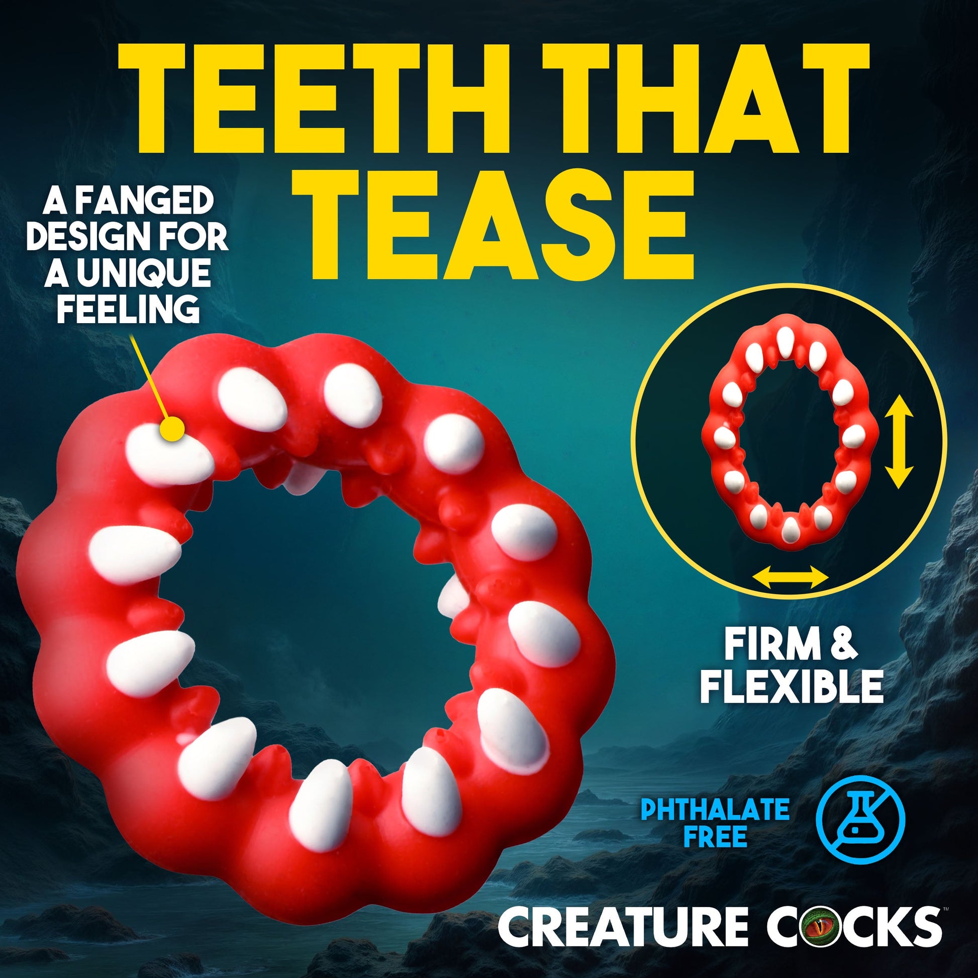 Fangs Silicone Cock Ring By Creature Cocks