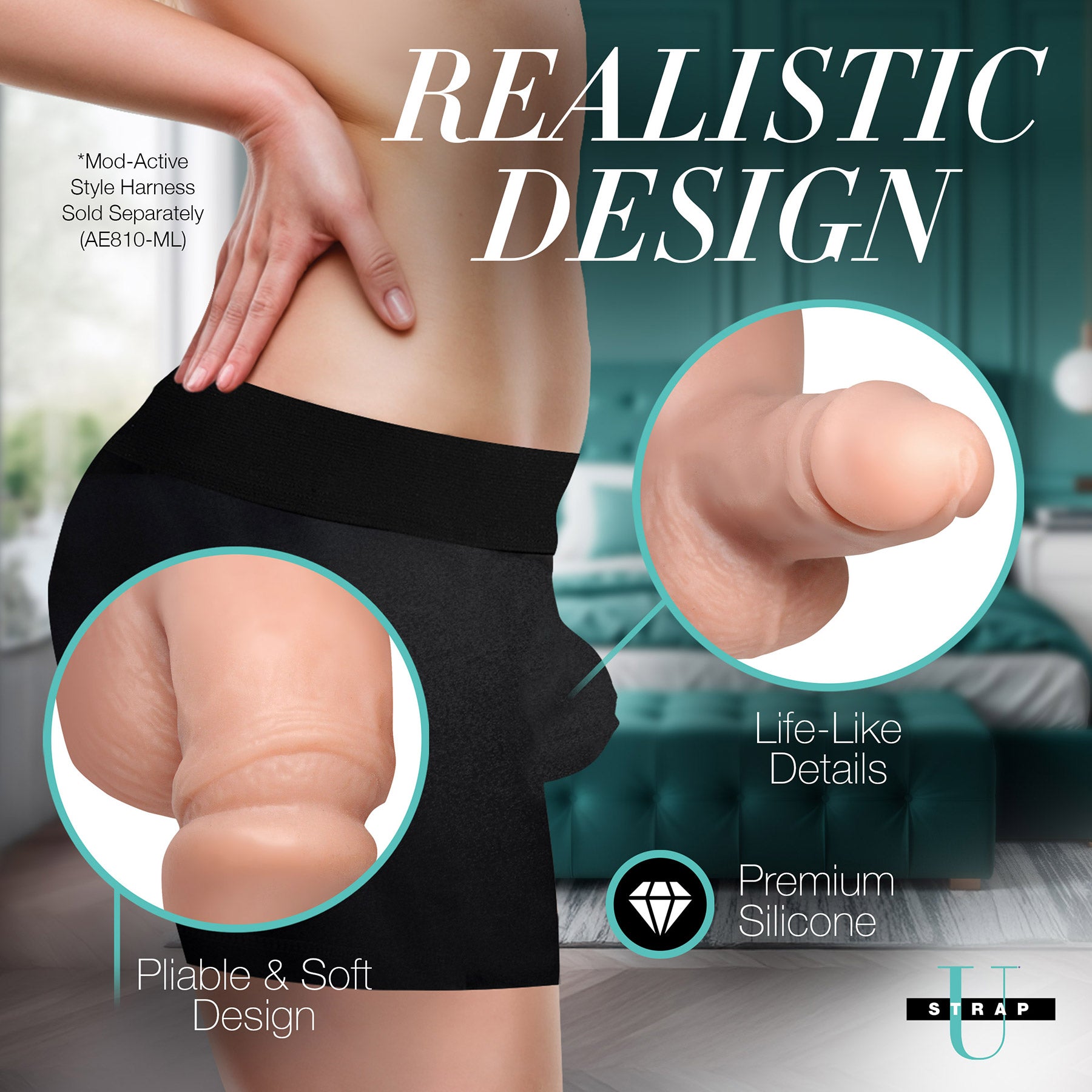 Strap U 3.6" Silicone Packer Dildo - Vanilla