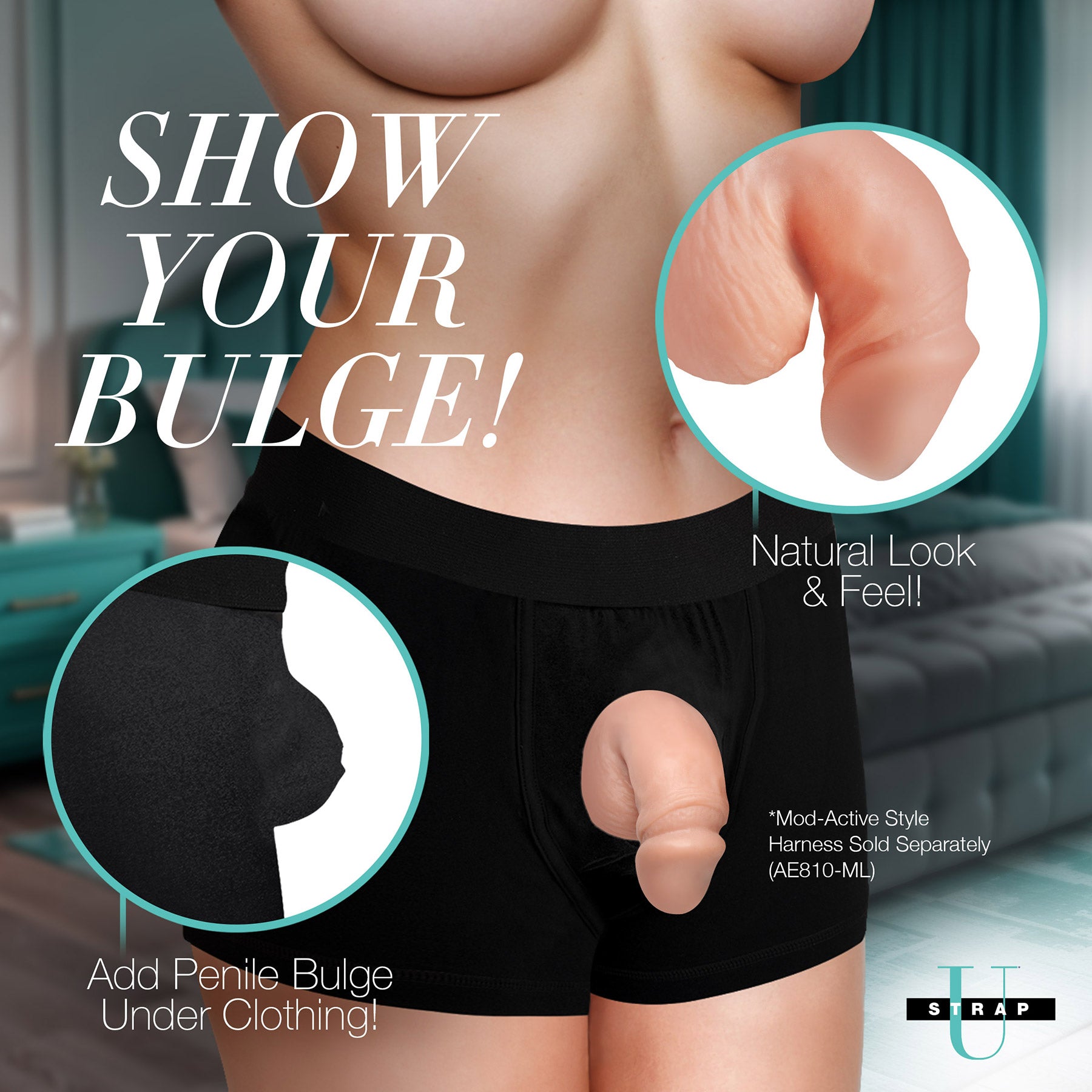 Strap U 3.6" Silicone Packer Dildo - Vanilla