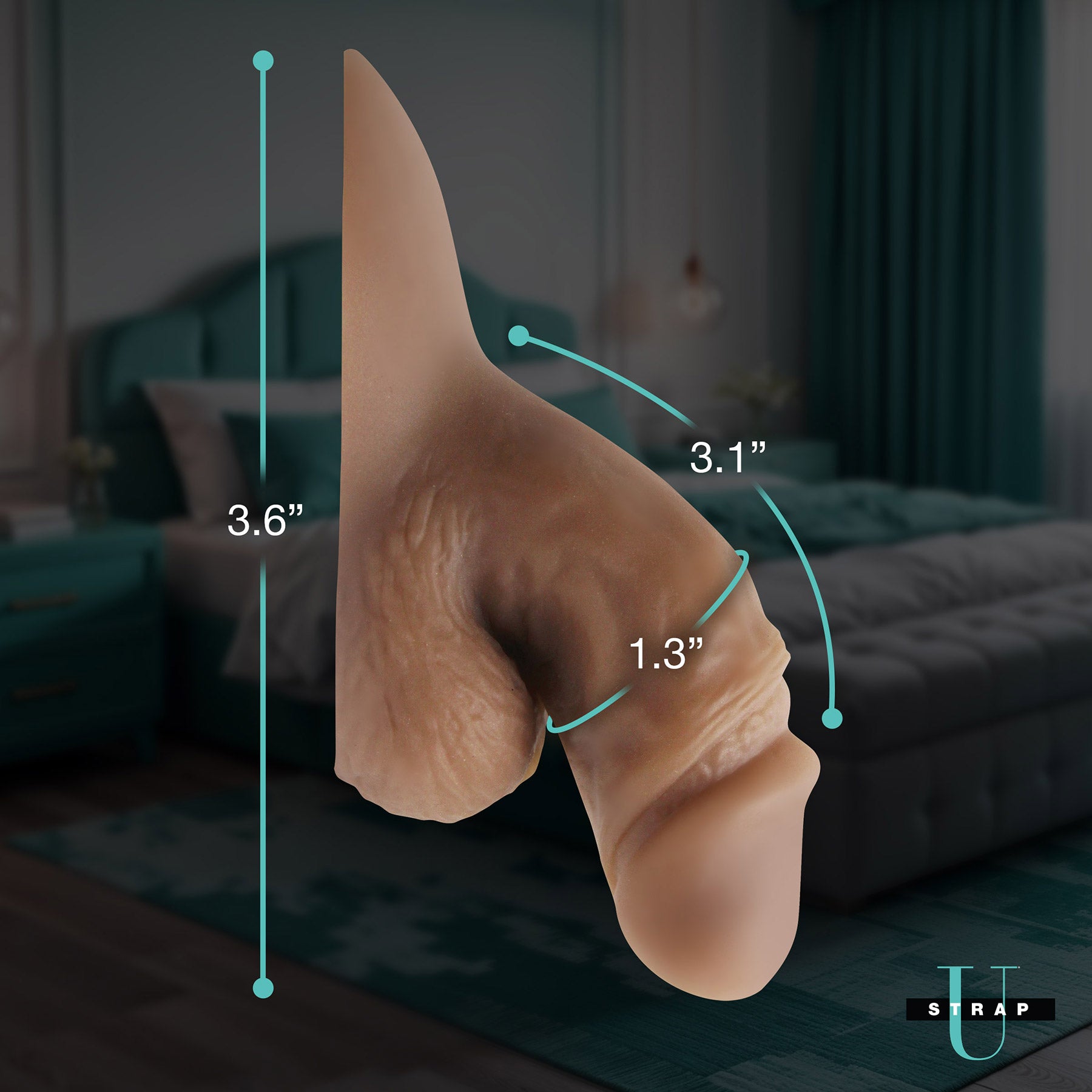 Strap U 3.6" Silicone Packer Dildo - Caramel