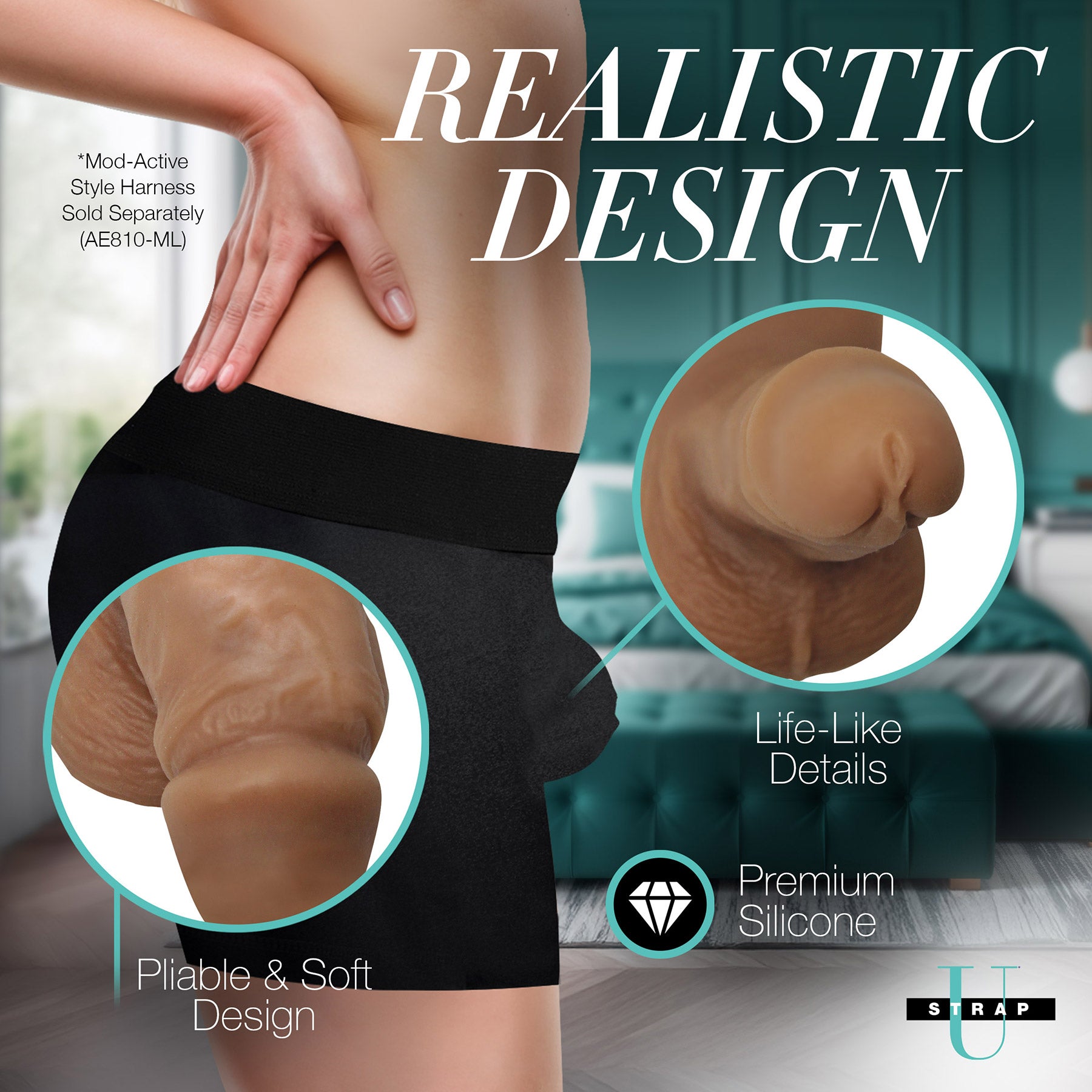 Strap U 3.6" Silicone Packer Dildo - Caramel